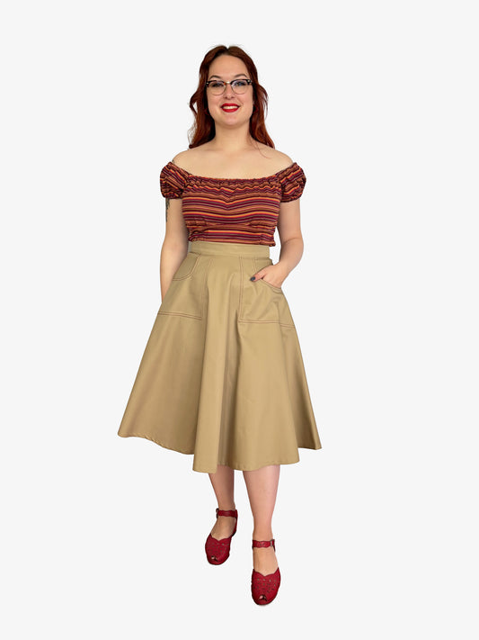 Betty Jo 1950s Khaki Skirt