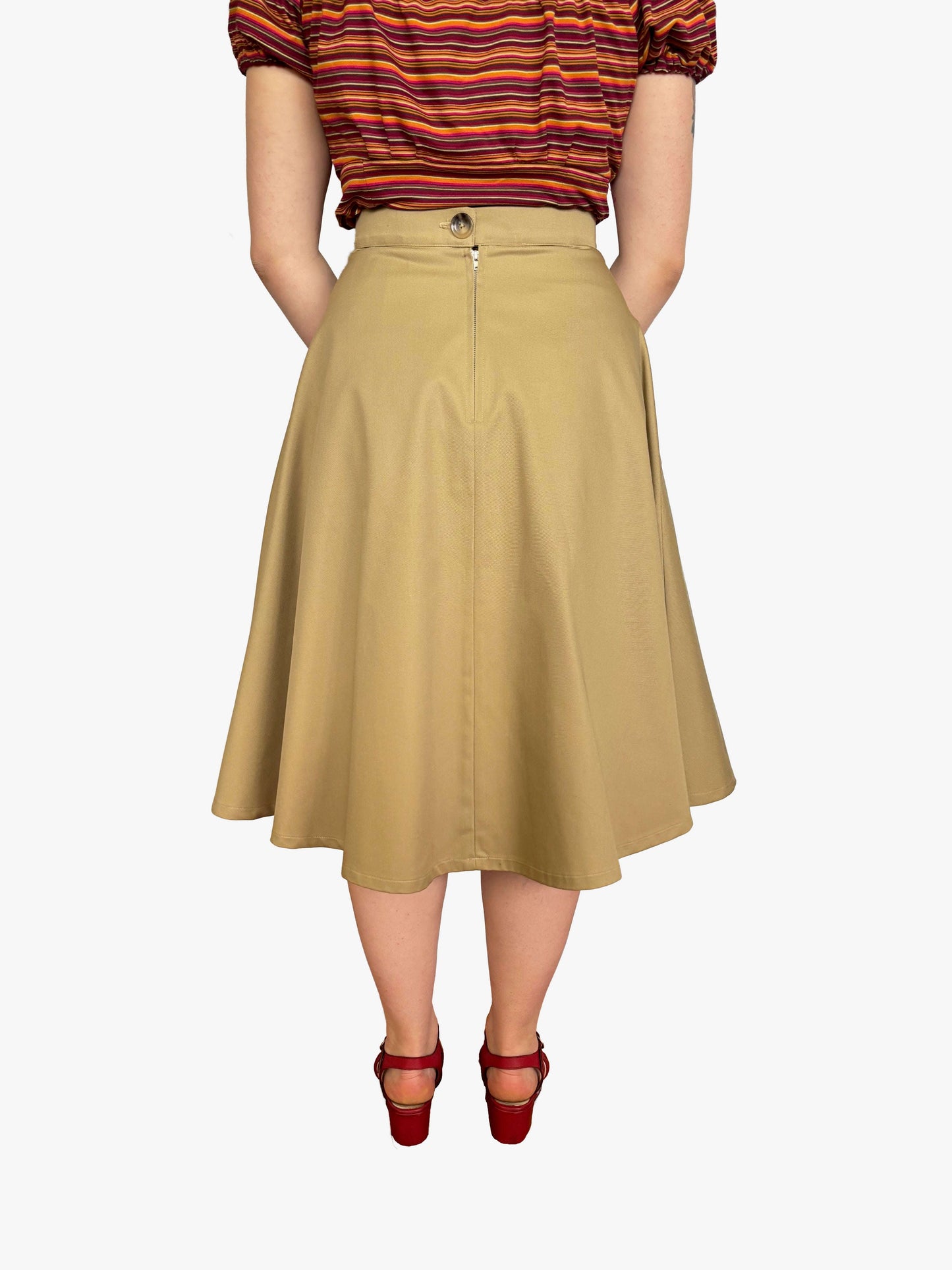 Betty Jo 1950s Khaki Skirt Lily Scarlet