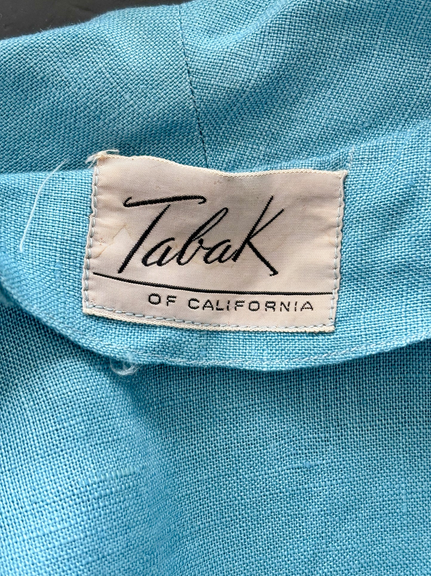 XS | 1950s Tabak of California Lace and Linen Dress and Bolero Set