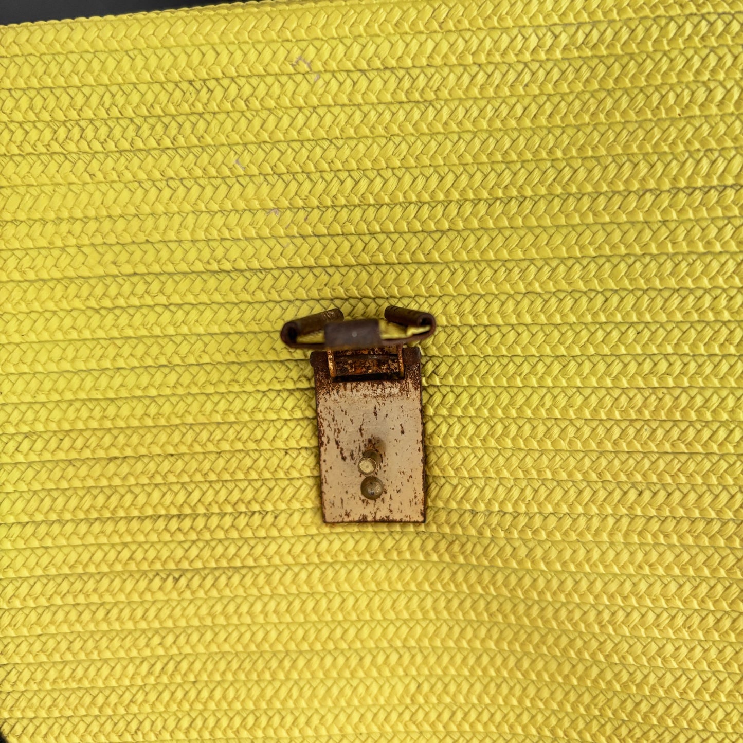 1950s Yellow and Black Structured Plastic Handbag