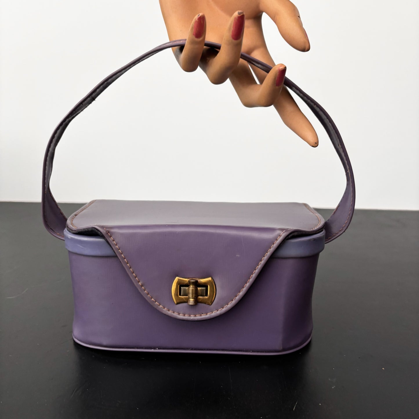 1960s Purple Hard Shell Box Bag