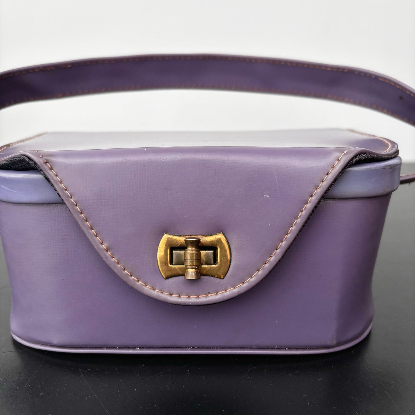 1960s Purple Hard Shell Box Bag