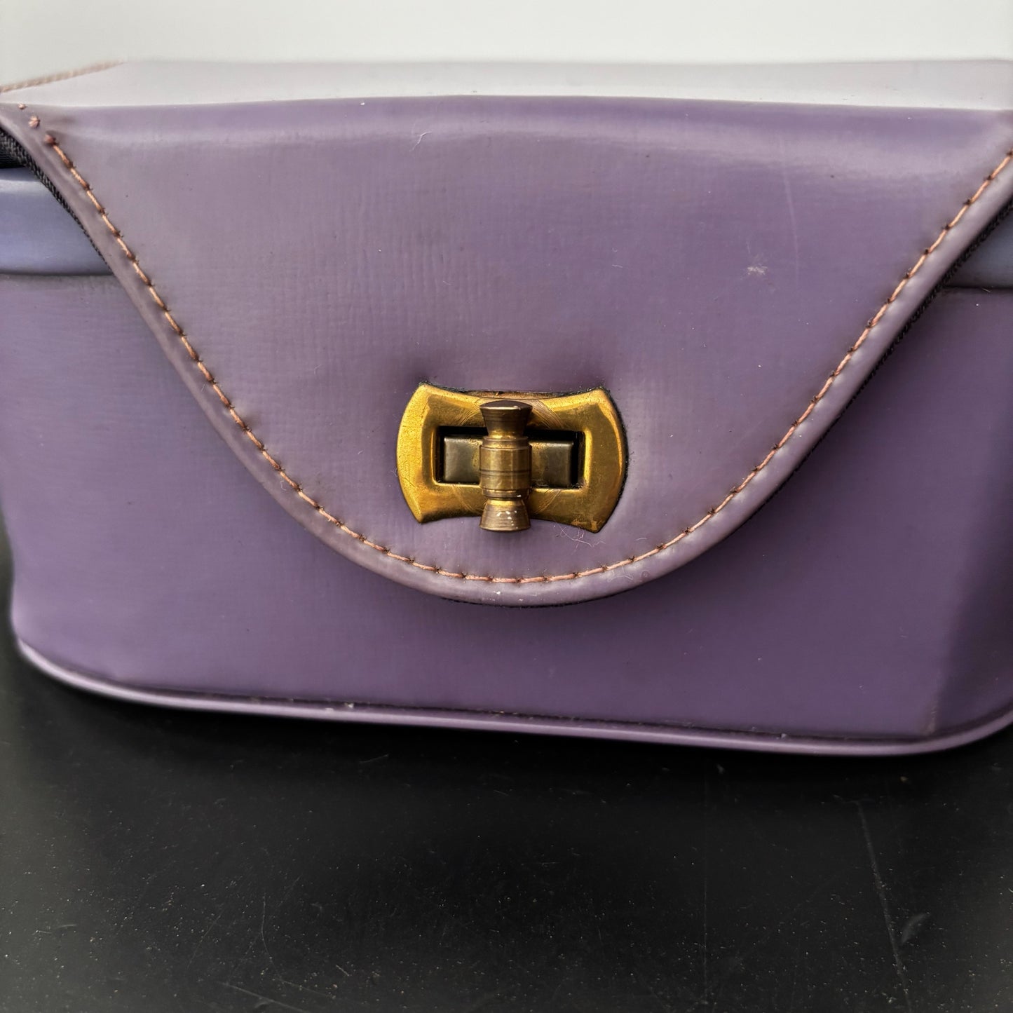 1960s Purple Hard Shell Box Bag