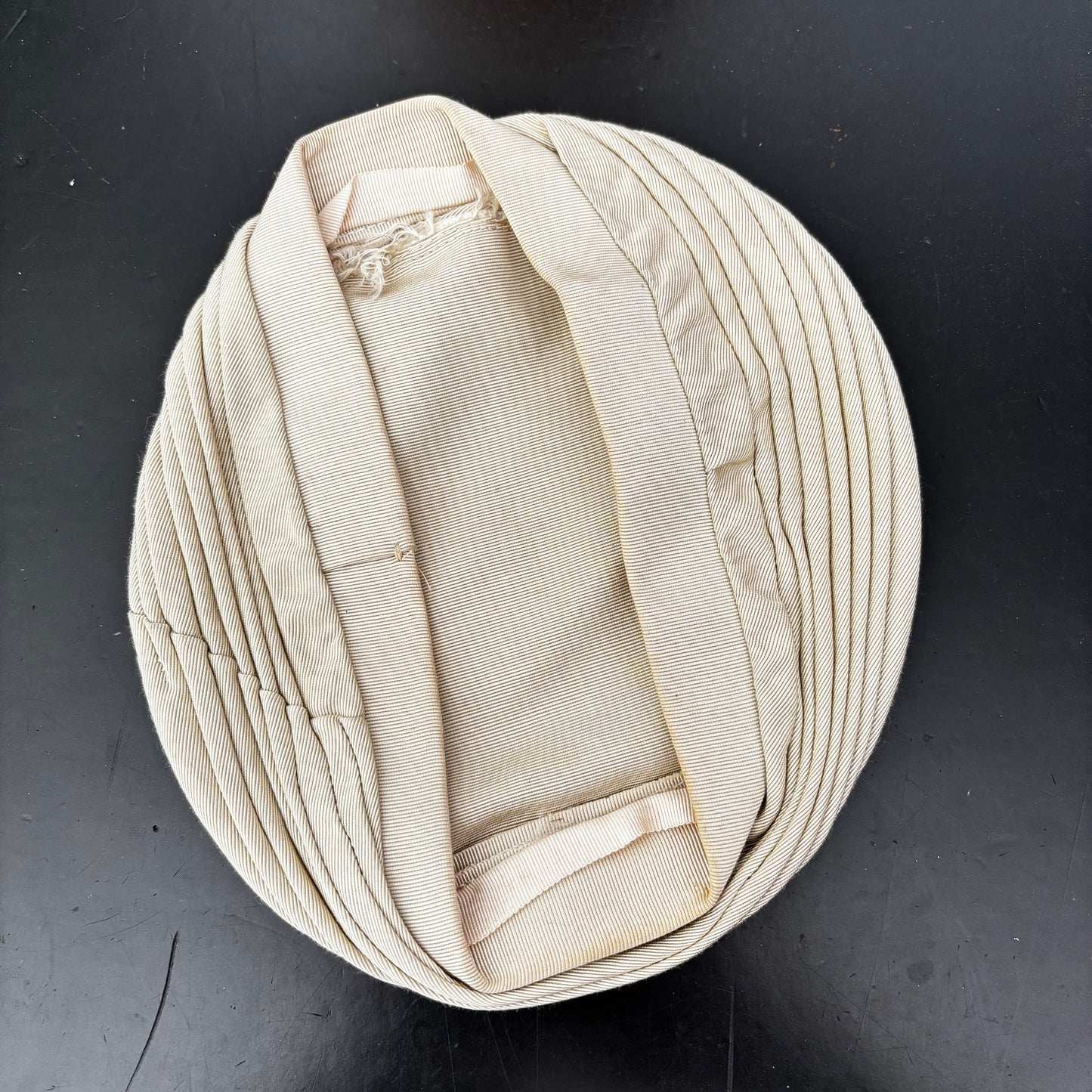 1950s Cream Grosgrain Layered Beret