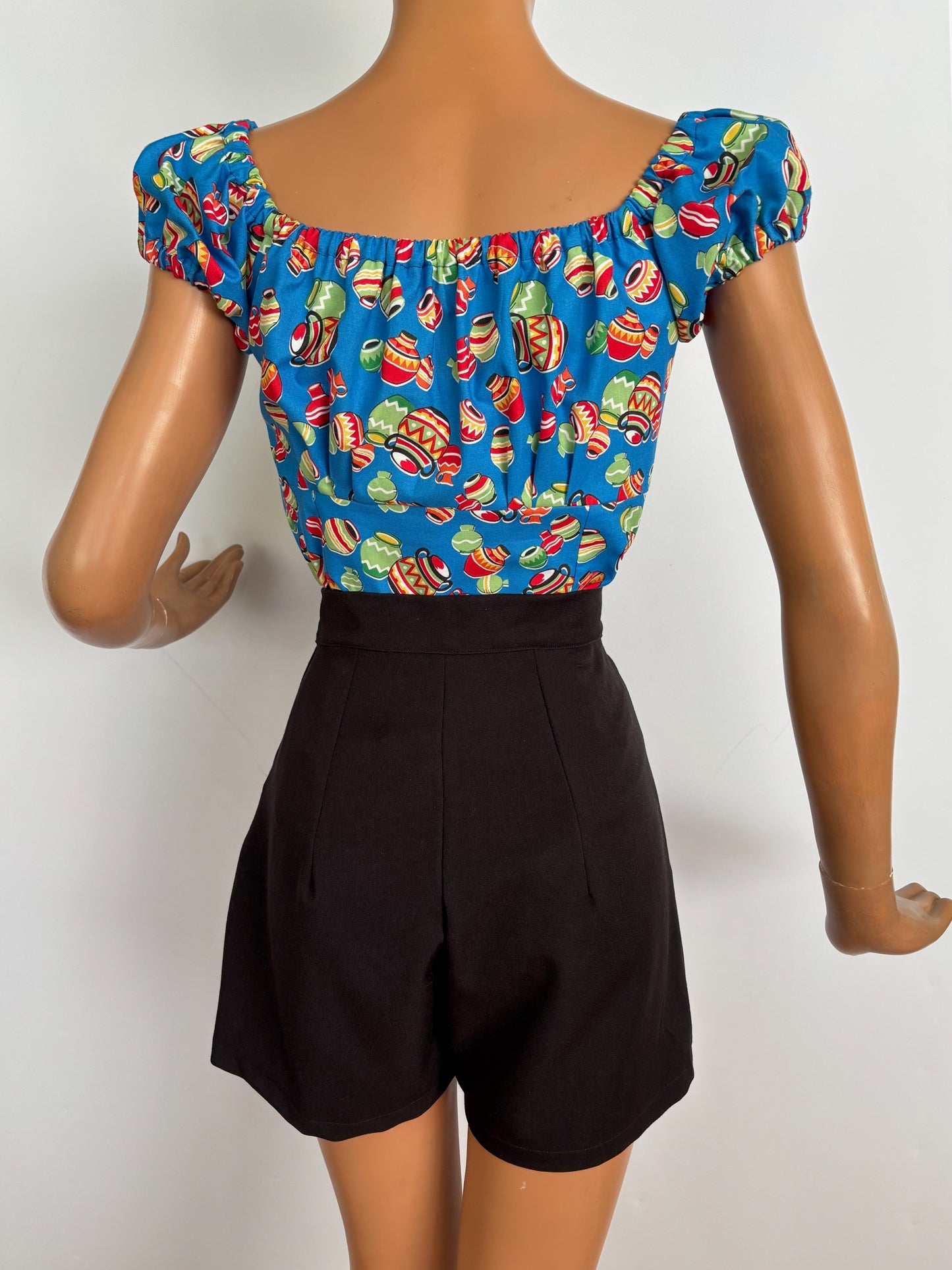 XS/S | 1950s Style Black High Waist Shorts