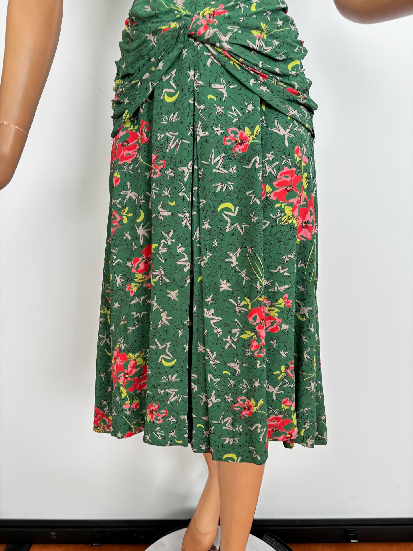 1940s R&K Original Forest Green Cold Rayon Dress | XS/S