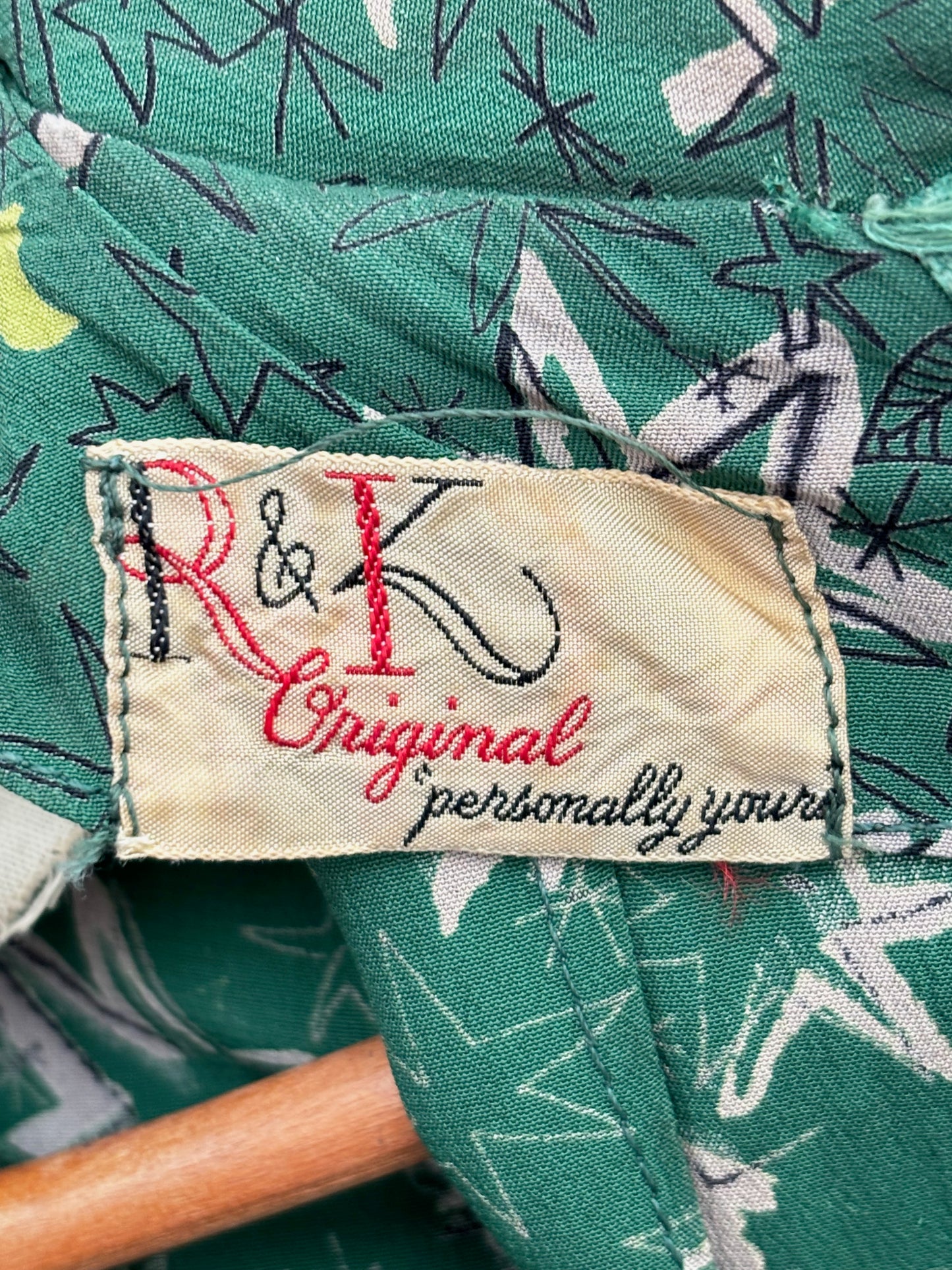 1940s R&K Original Forest Green Cold Rayon Dress | XS/S