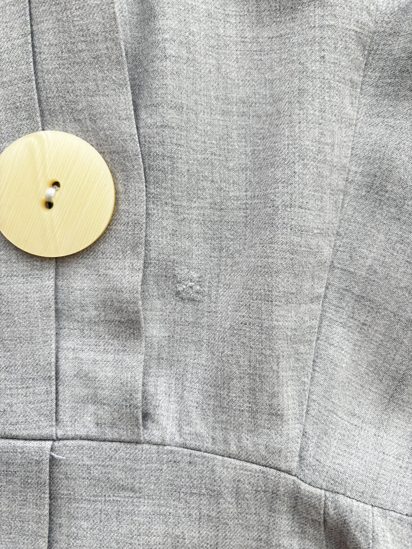 1940s/50s Hobbies Lorch of Dallas Light Blue Grey Wool Day Dress | S/M