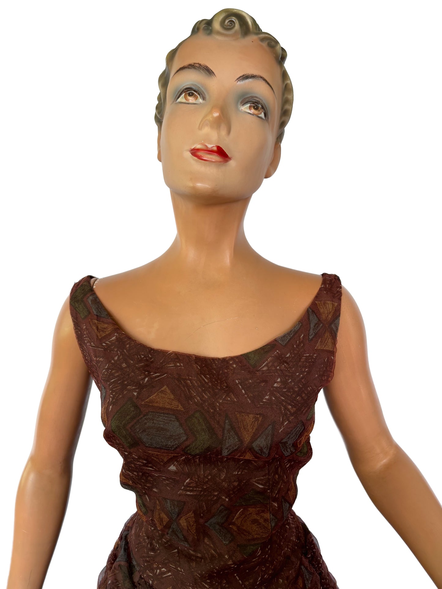 XS/S | 1950s/60s Crepe Tulle Cocktail Dress