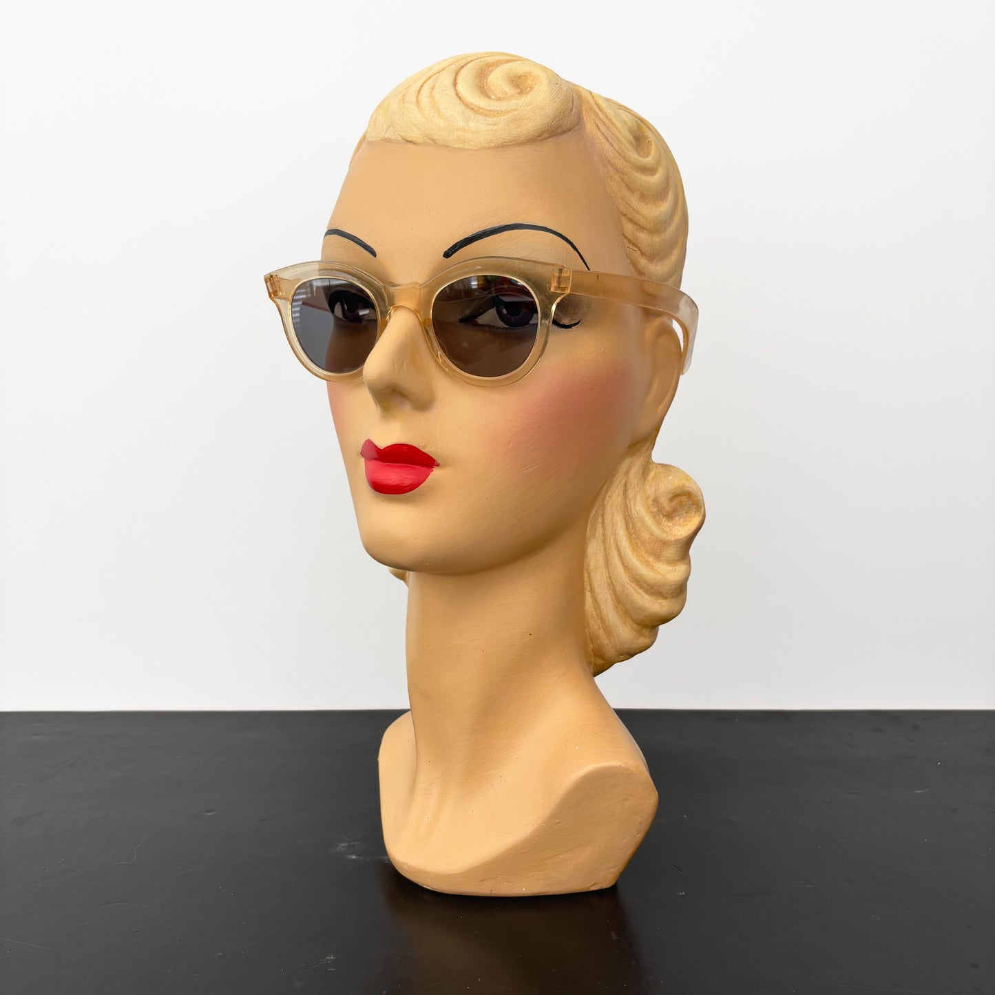 1940s Transparent Champagne Celluloid Sunglasses