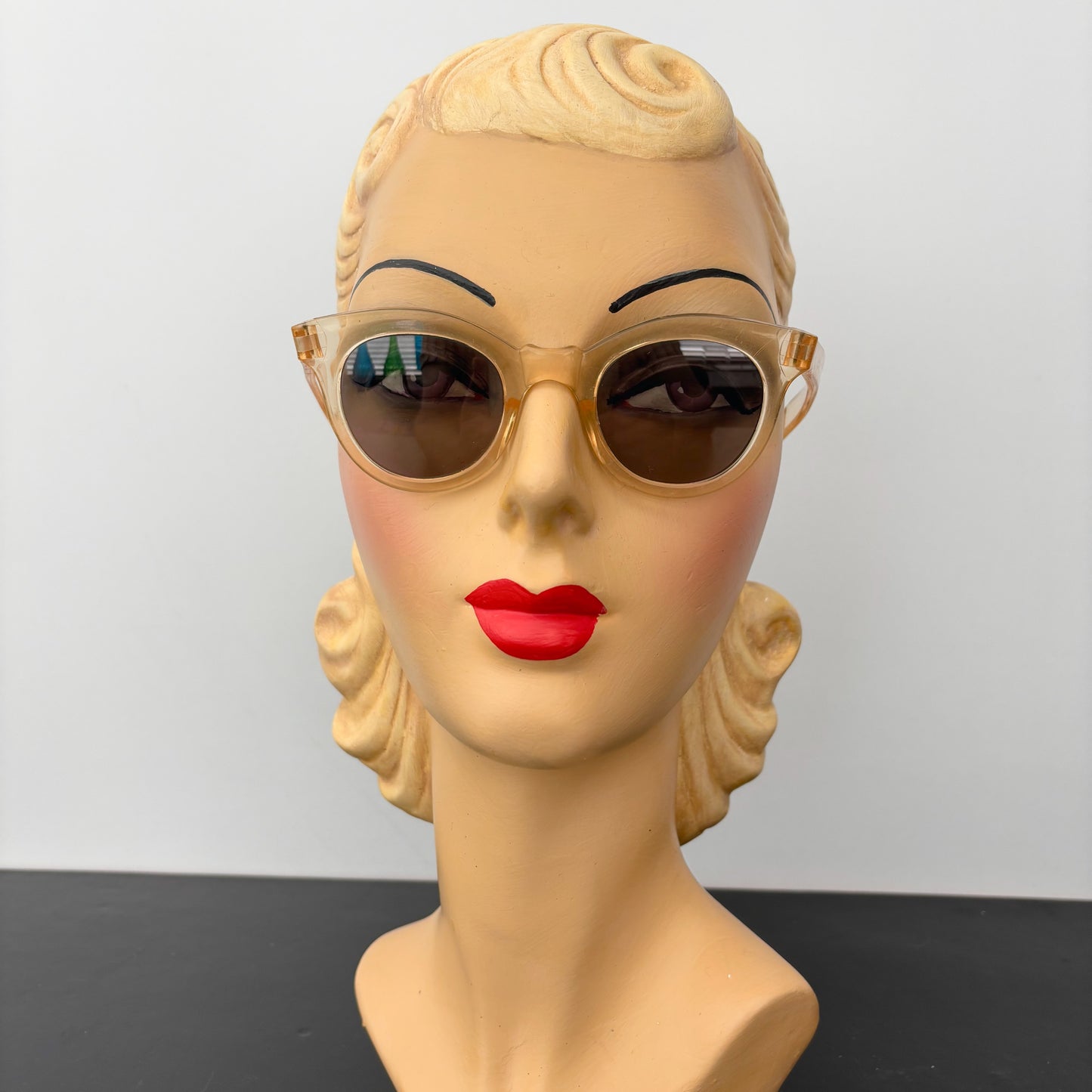 1940s Transparent Champagne Celluloid Sunglasses
