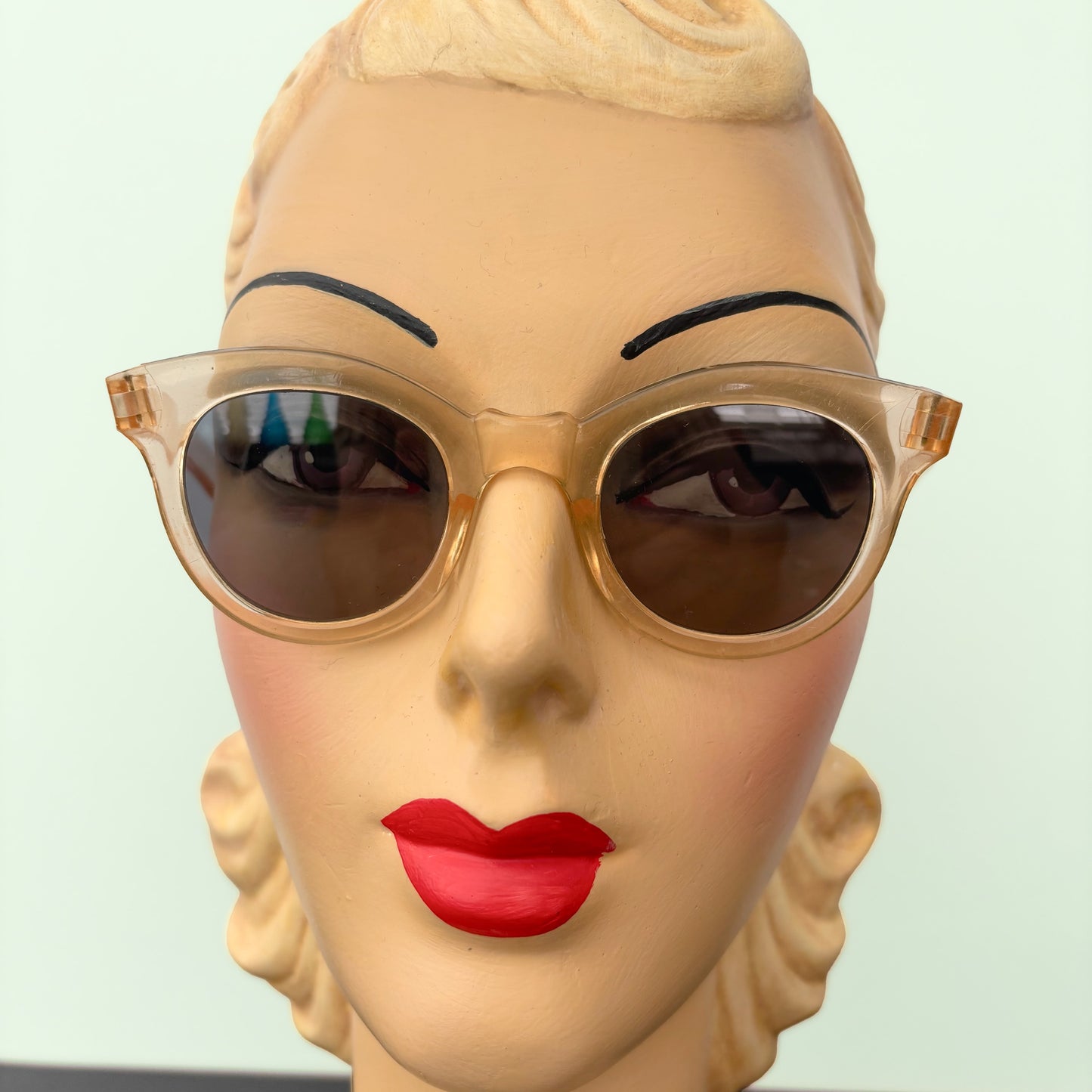 1940s Transparent Champagne Celluloid Sunglasses