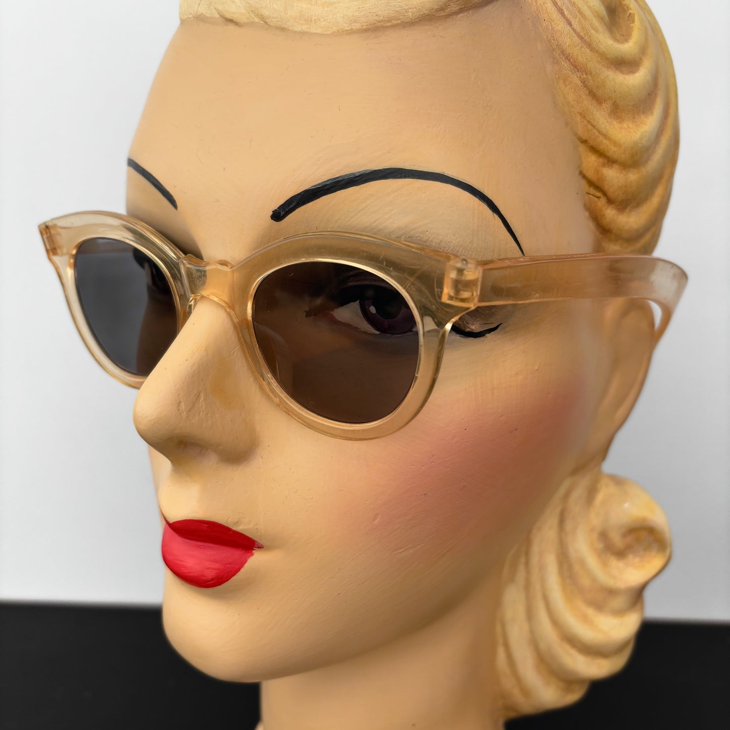 1940s Transparent Champagne Celluloid Sunglasses