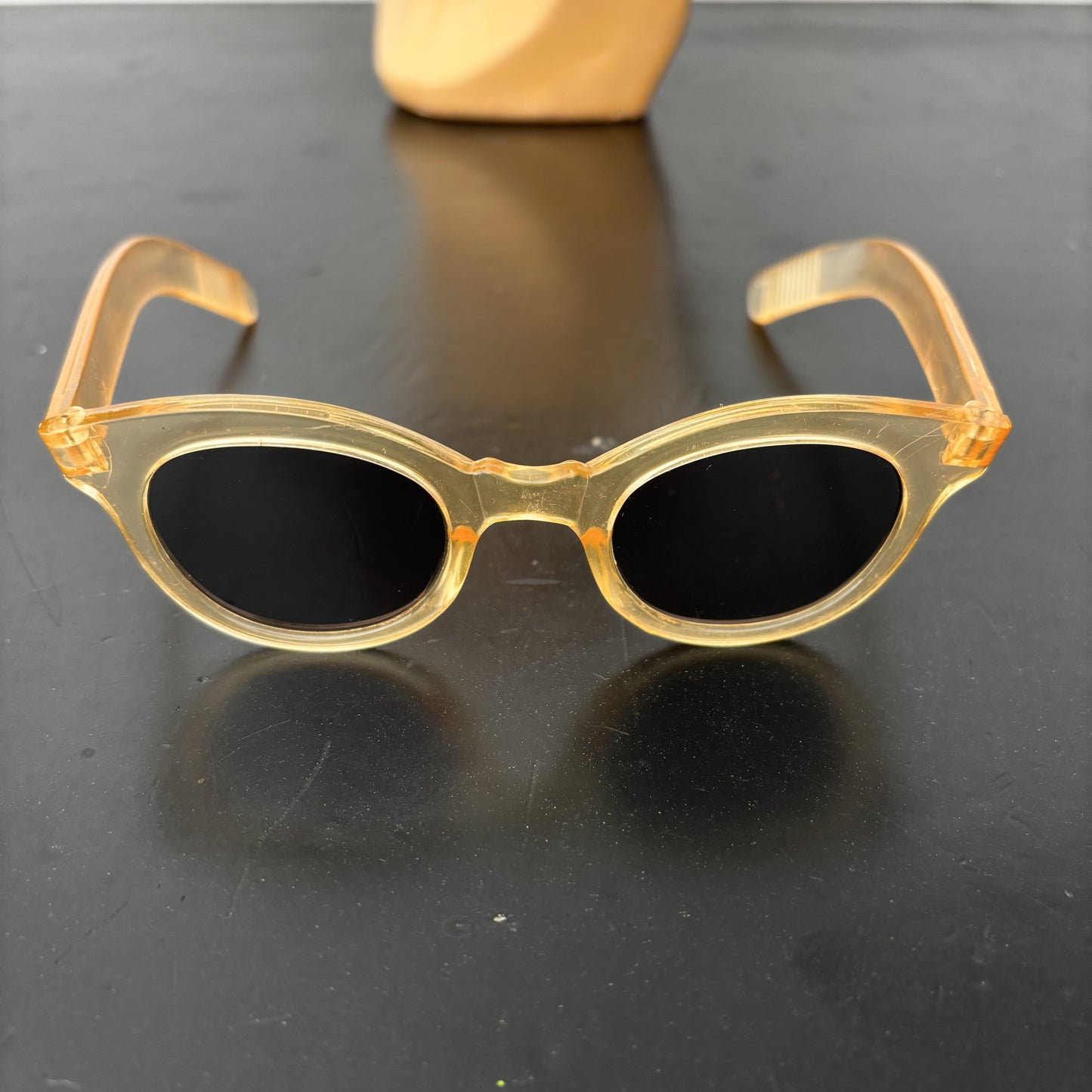 1940s Transparent Champagne Celluloid Sunglasses