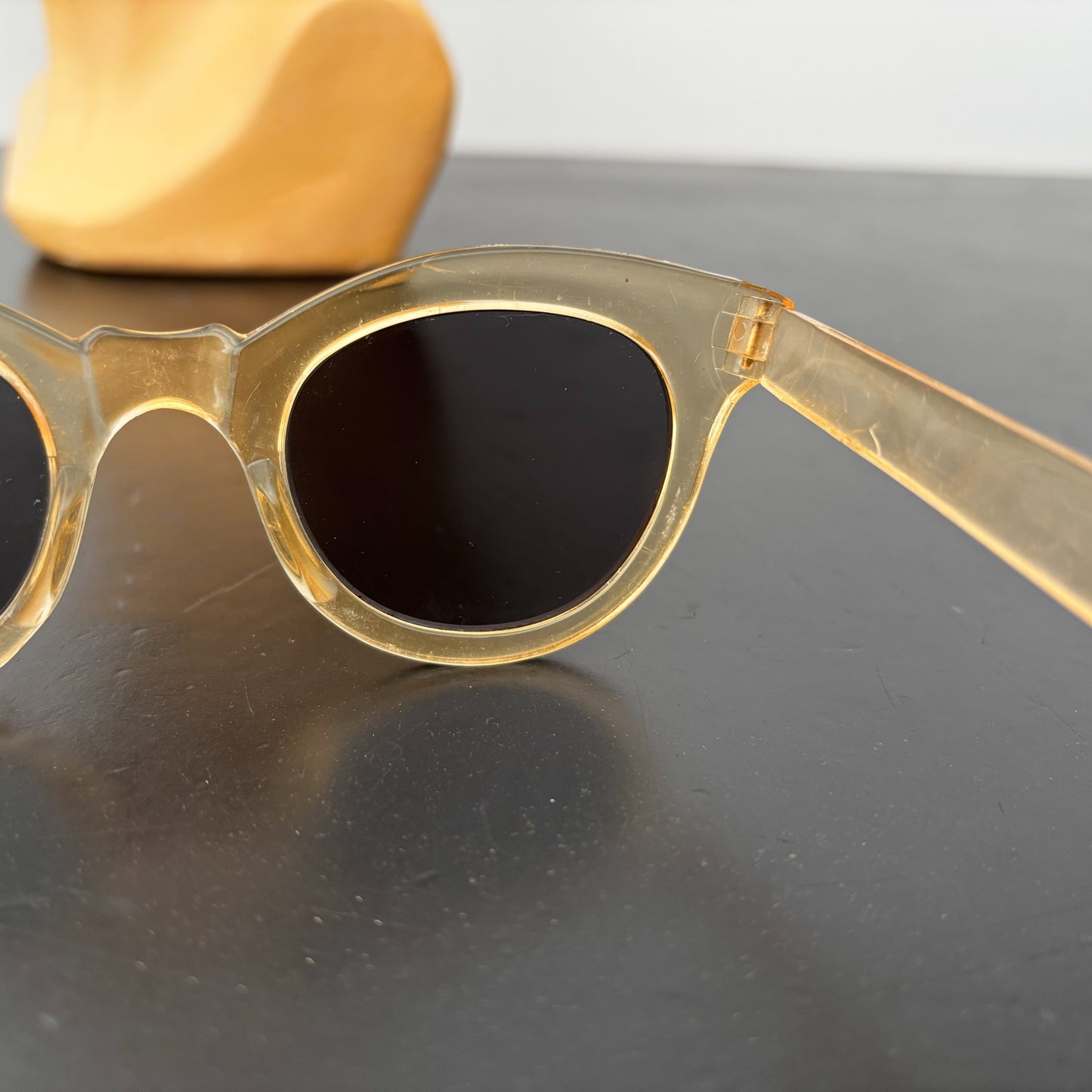 1940s Transparent Champagne Celluloid Sunglasses