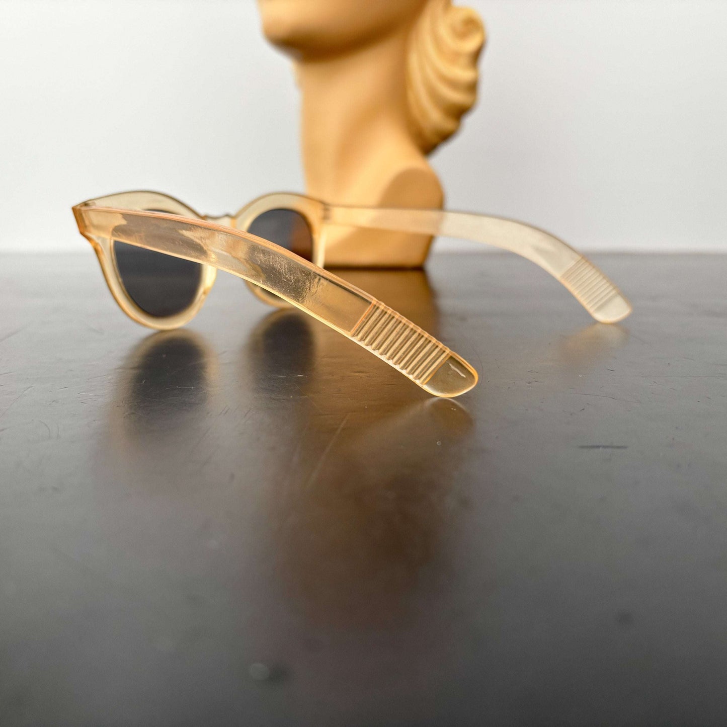 1940s Transparent Champagne Celluloid Sunglasses Lily Scarlet