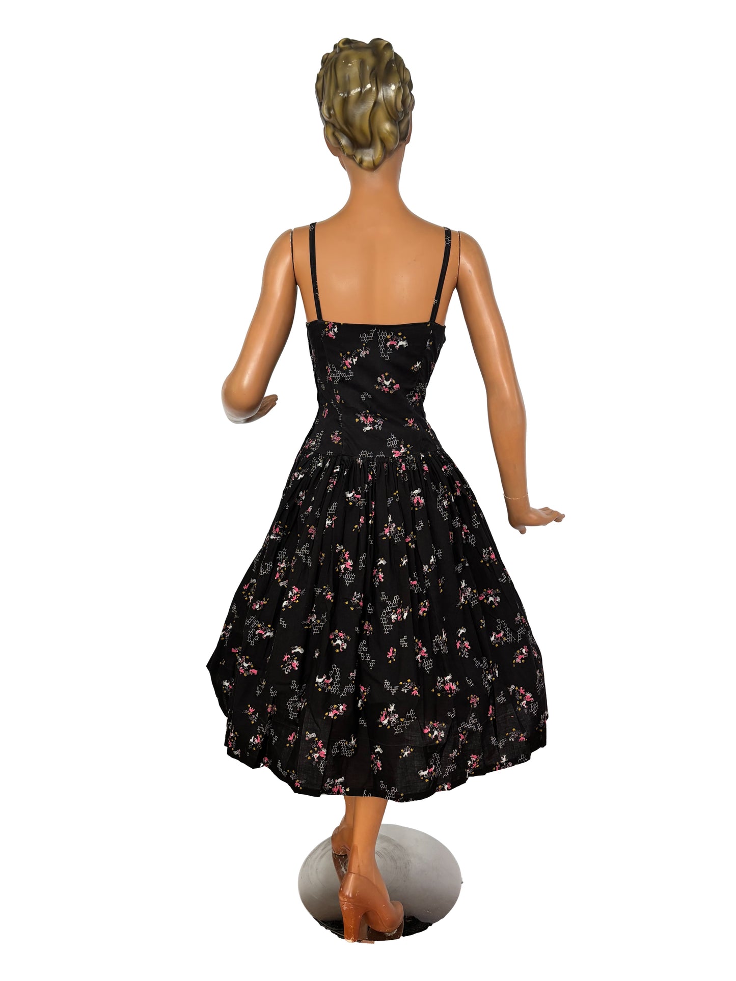 XS | 1940s Chicken Novelty Print Dress and Bolero Set