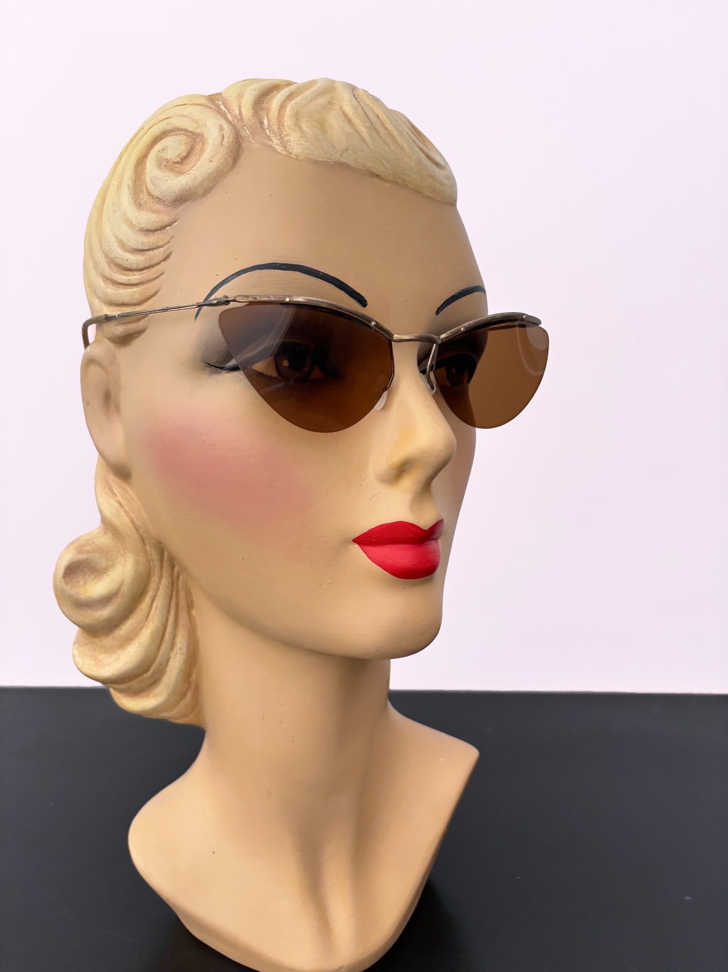 1950s Samco Gold Metal Cat Eye Sunglasses