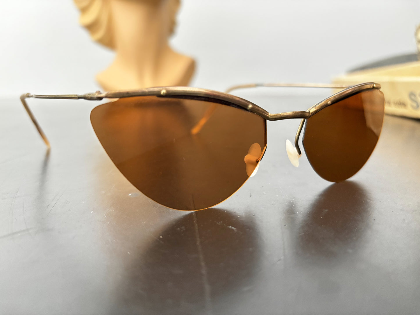 1950s Samco Gold Metal Cat Eye Sunglasses