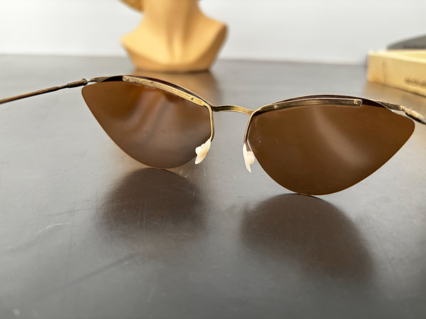 1950s Samco Gold Metal Cat Eye Sunglasses