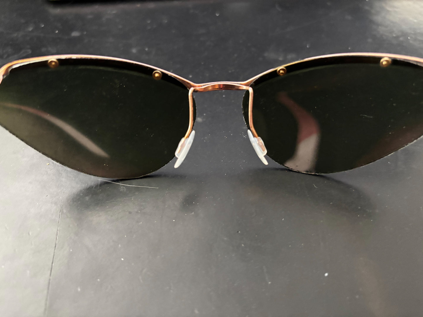 1950s Samco Gold Metal Wide Cat Eye Sunglasses