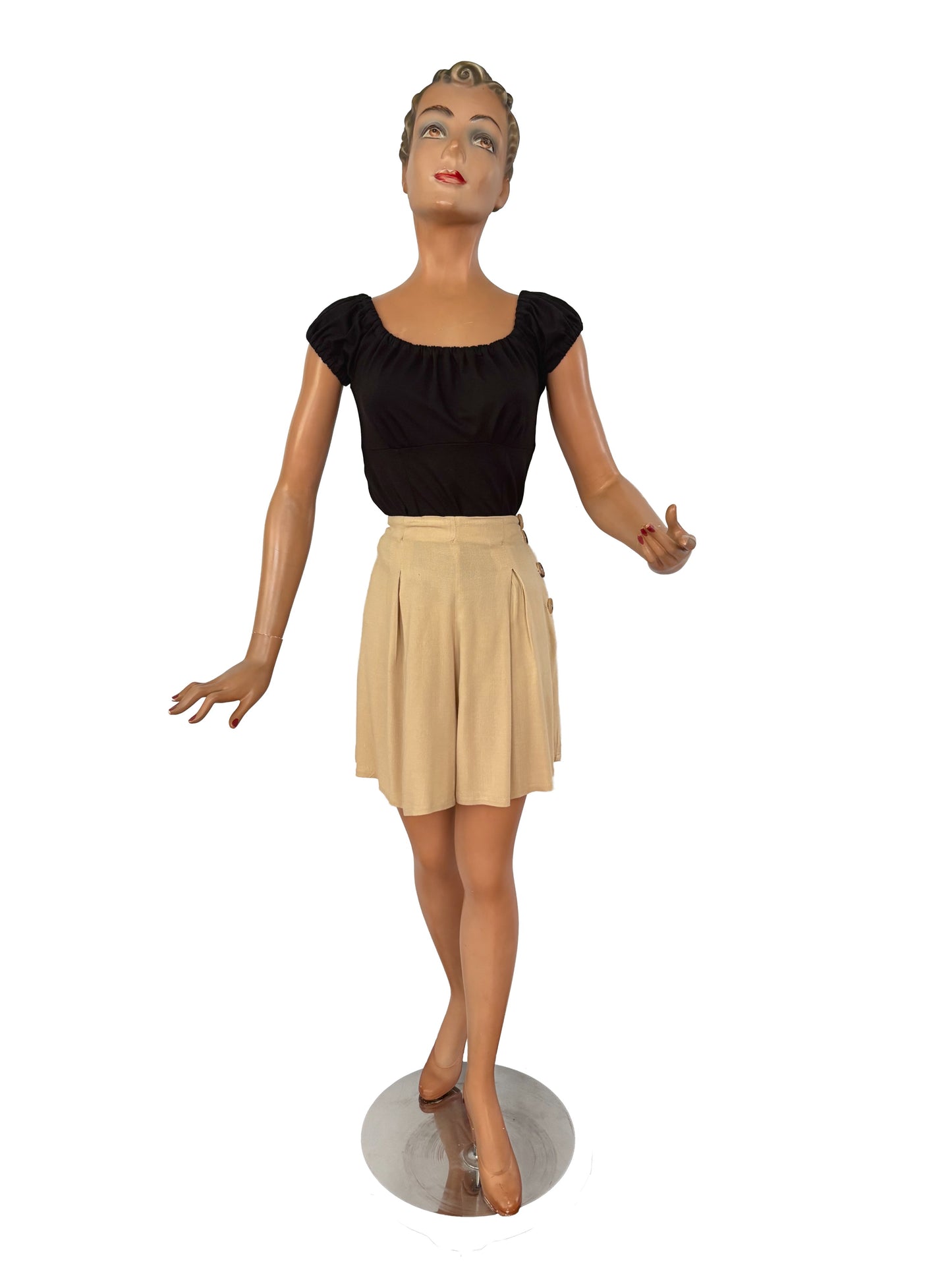 1930s/1940s Style Pleated Shorts | S/M