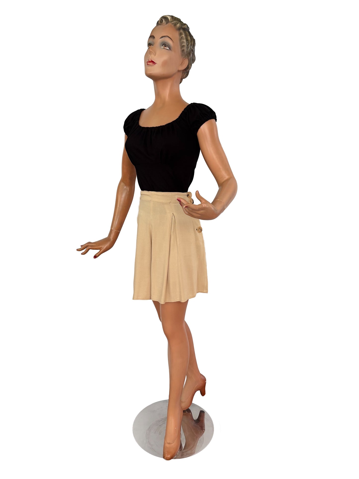 1930s/1940s Style Pleated Shorts | S/M