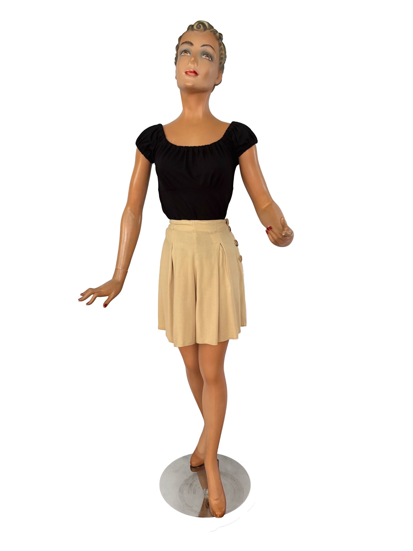 1930s/1940s Style Pleated Shorts | S/M
