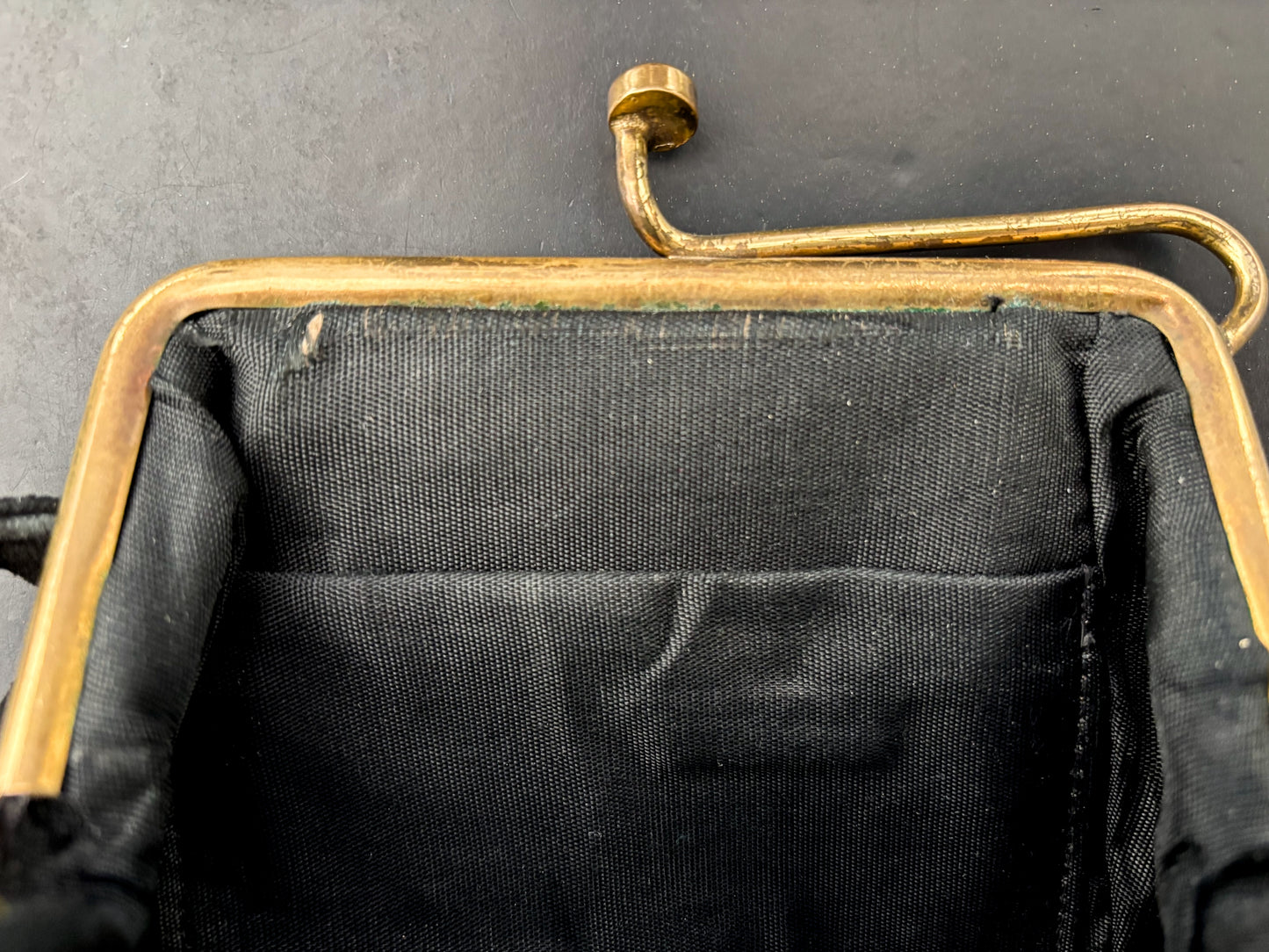 1940s/50s Black Suede Handbag