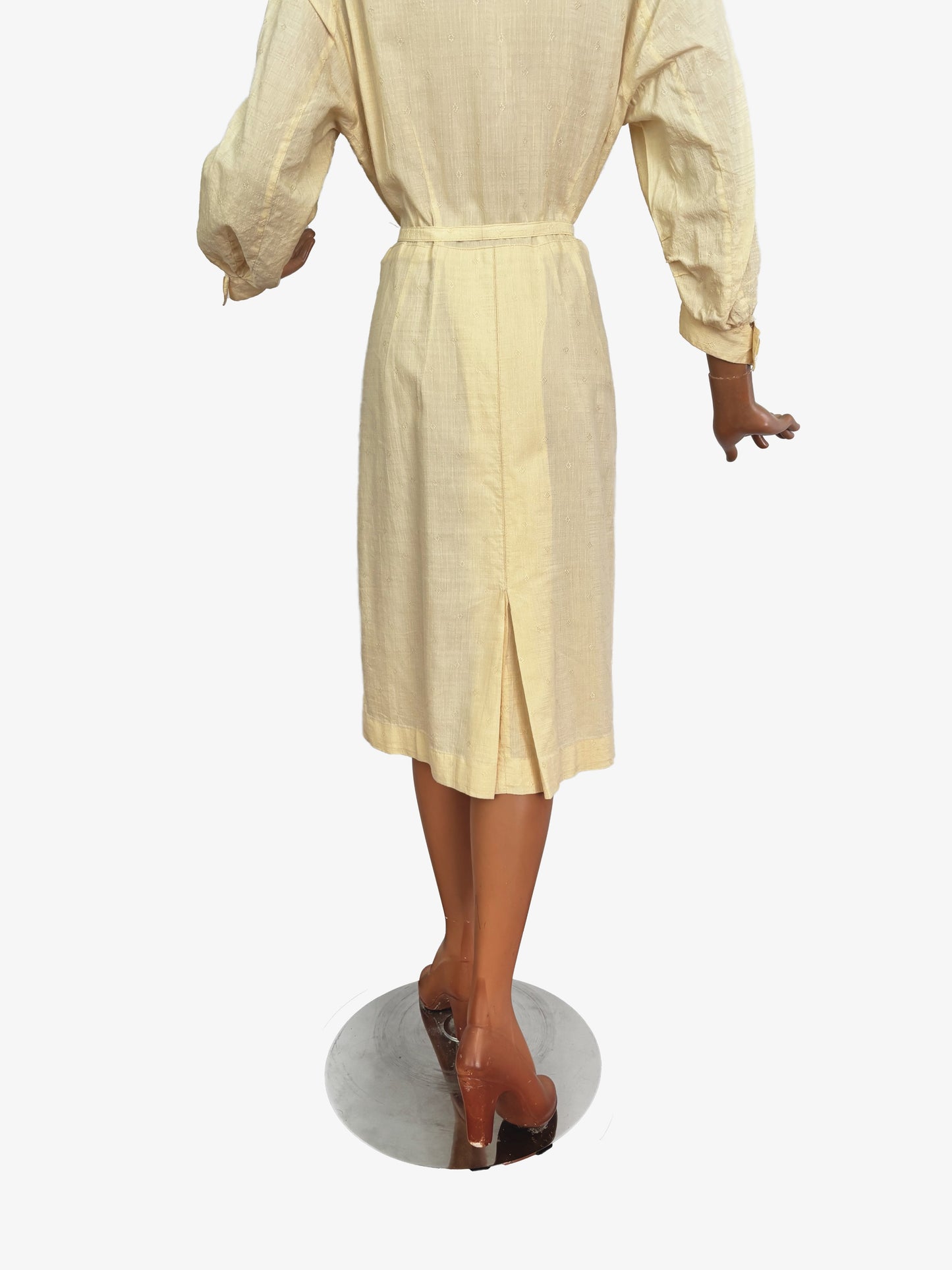1950s Structured Cream Cotton Shirt Dress | XL