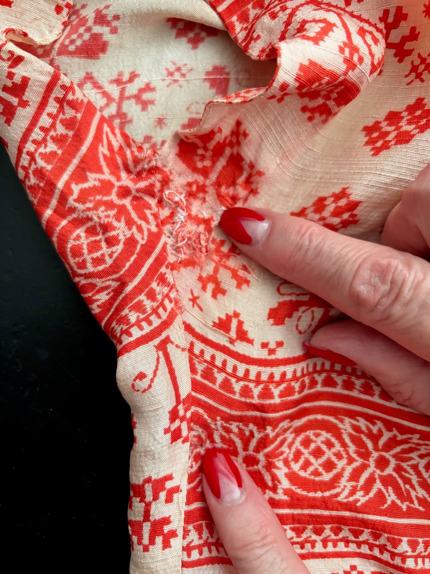 1930s Malbe Silk Blouse with Double Pointed Collar | S
