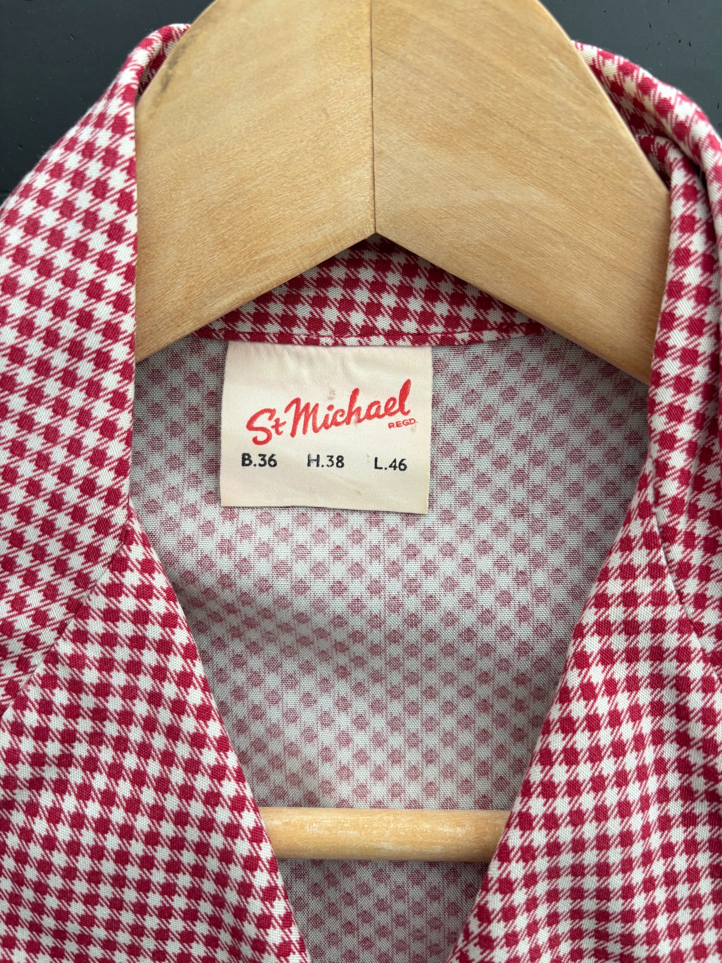 S/M | 1950s St. Michael Red Gingham Cotton Day Dress