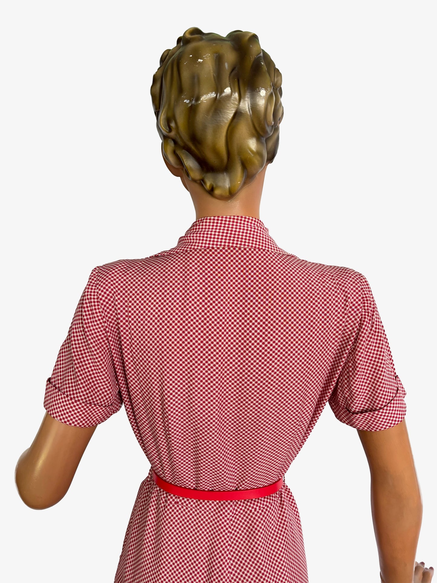 S/M | 1950s St. Michael Red Gingham Cotton Day Dress