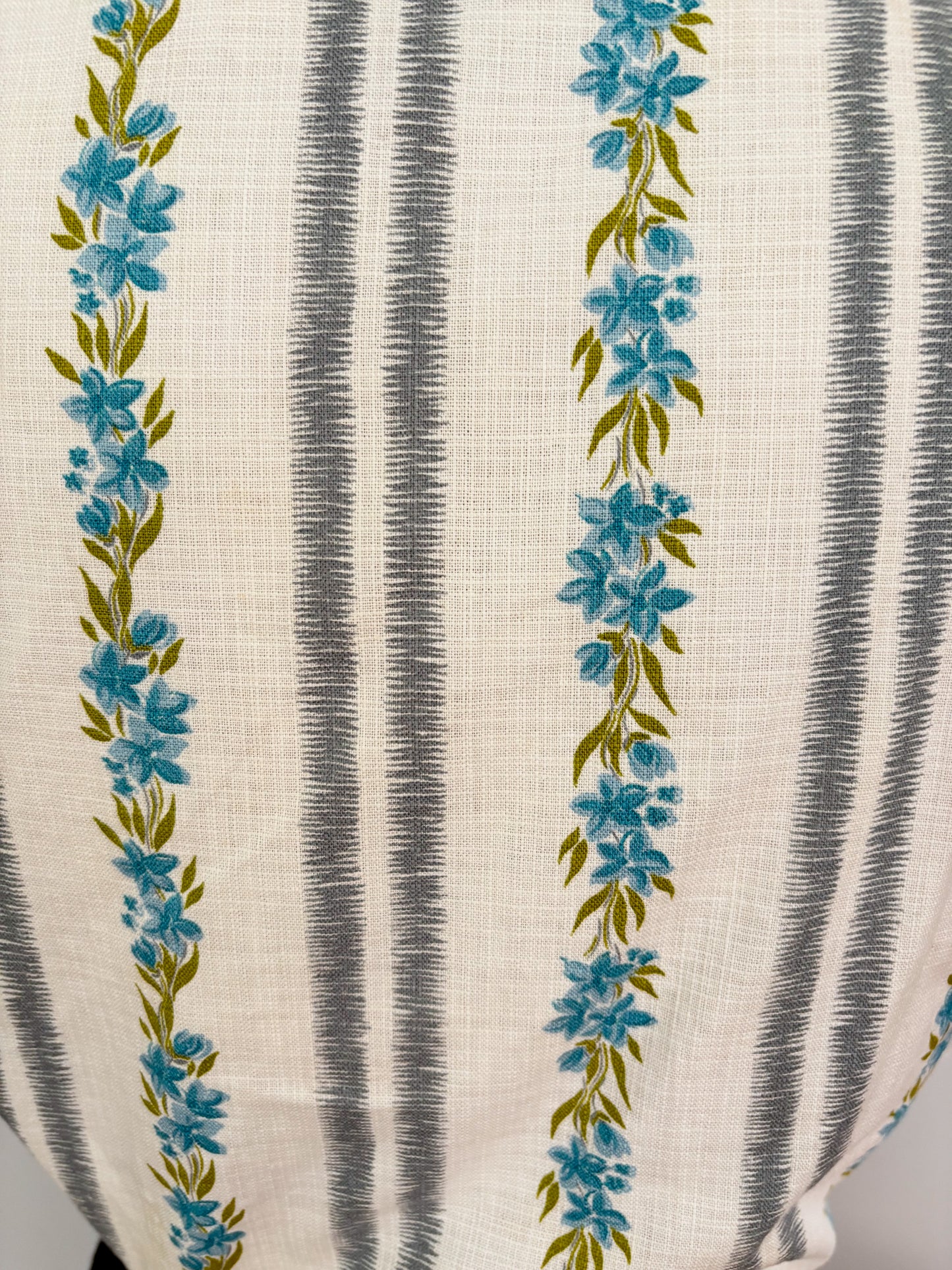 1950s Cotton Blouse With Floral and Stripe Print | S/M