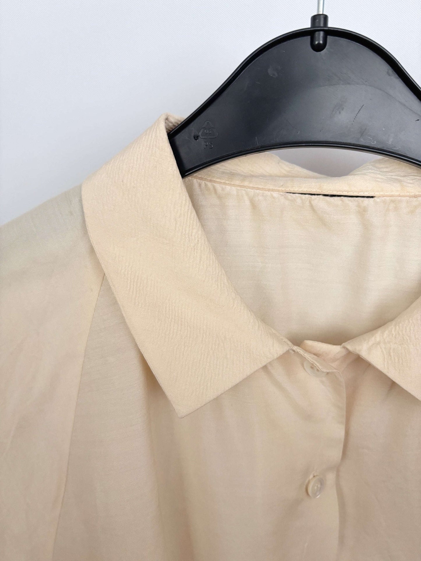 XL/XXL | 1940s/50s Silk Blouse With Openwork Flowers Lily Scarlet