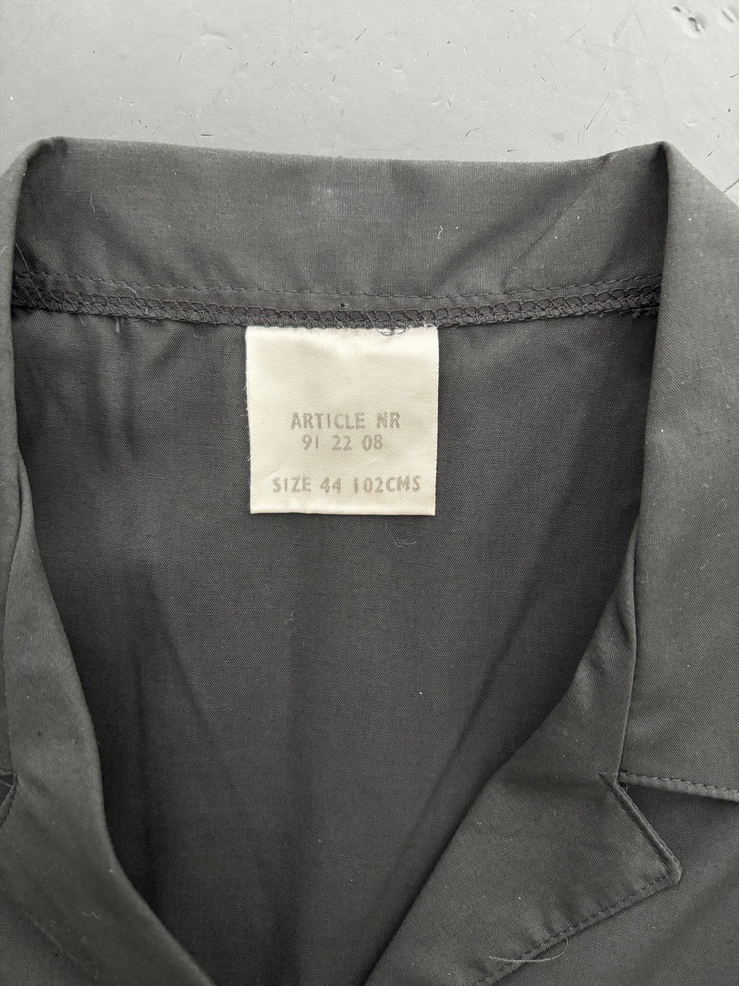 1970s Does 1950s Black Cotton Blend Tie Front Blouse | L