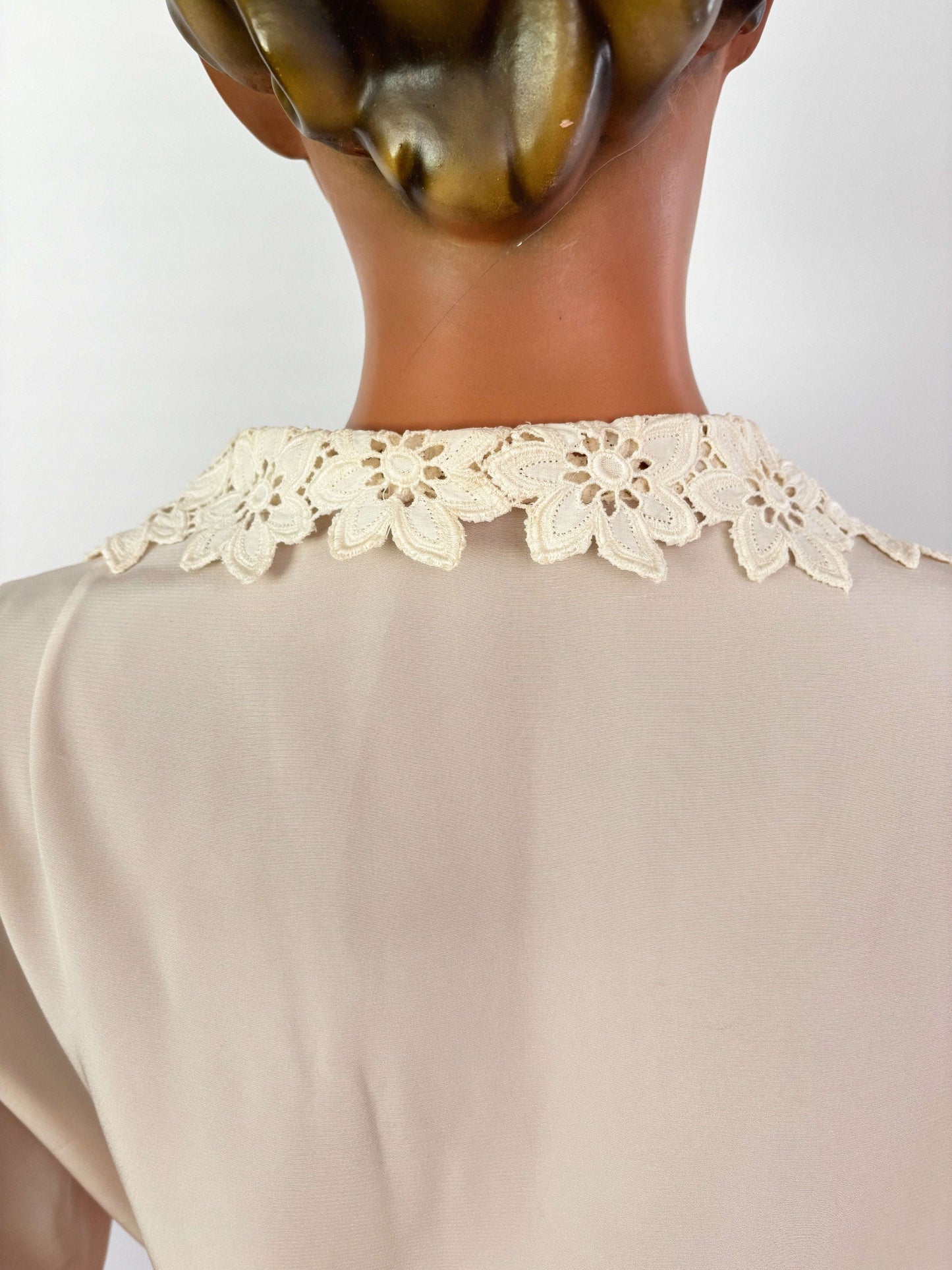 L/XL | 1950s/1960s Off White Lace Panel Top Lily Scarlet