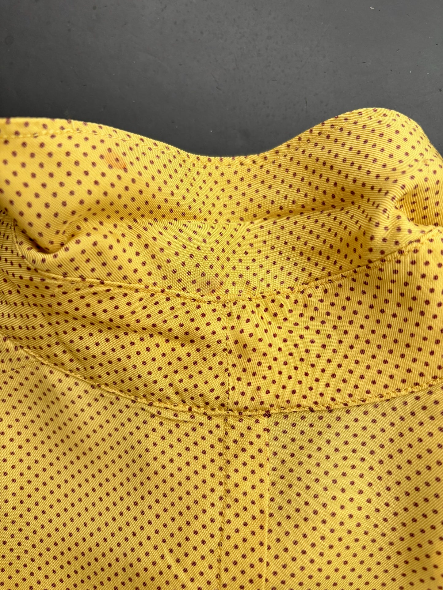 XS | 1940s Yellow Polka Dot Rayon Dress
