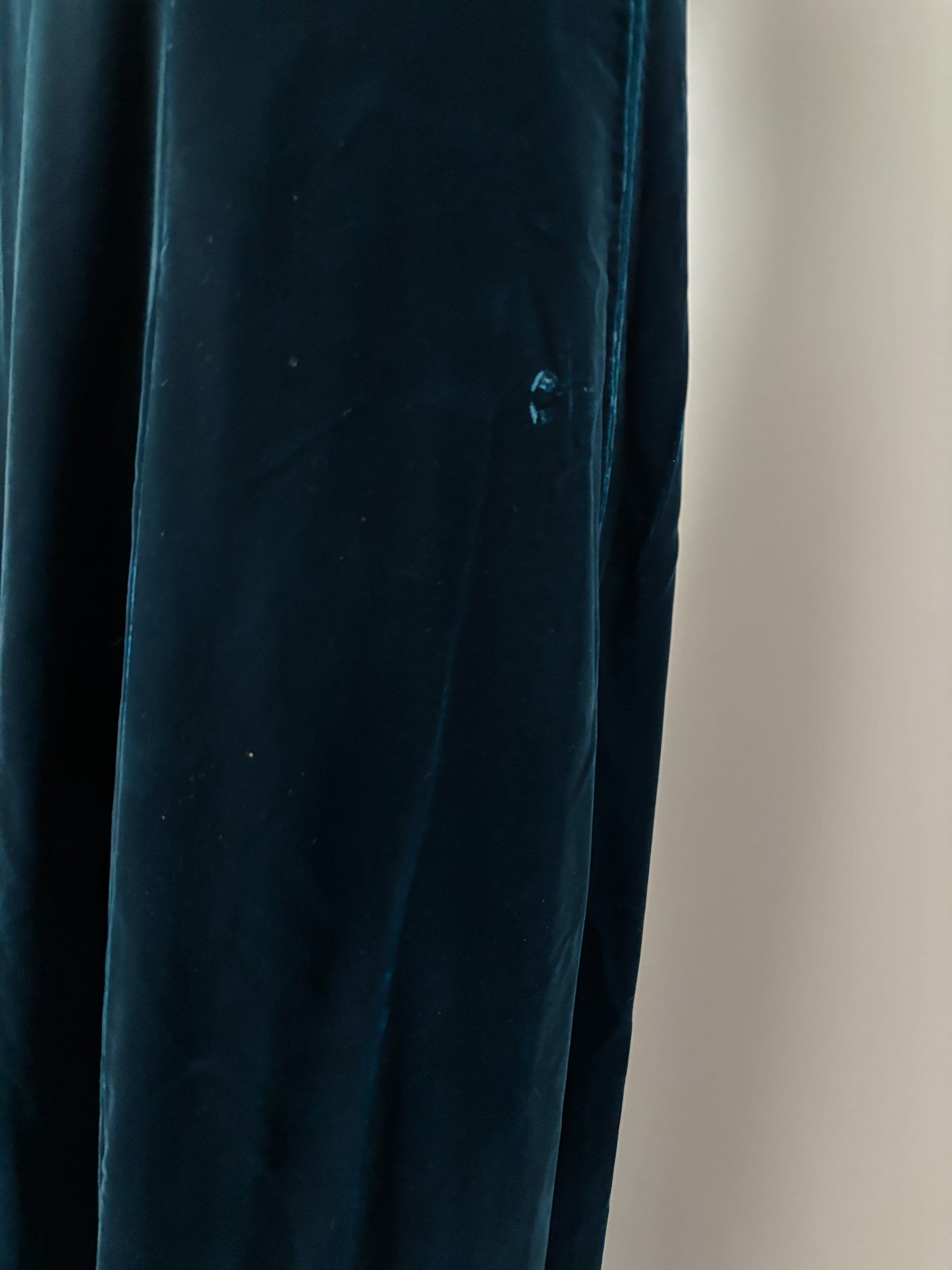 L/XL | 1940s Petrol Velvet Ankle Length Evening Dress
