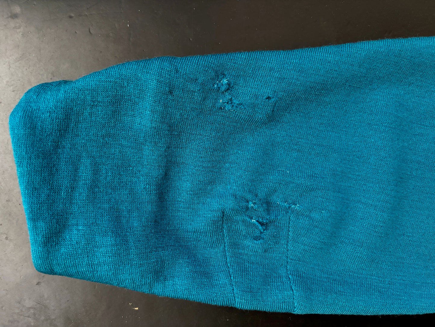 M | 1950s Turquoise Knit Top With Frog Closures