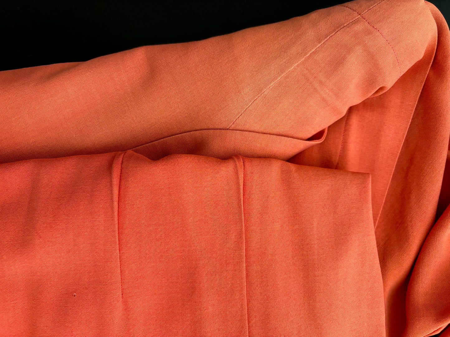 S | 1940s 1950s Flamingo Pink Gabardine Dress
