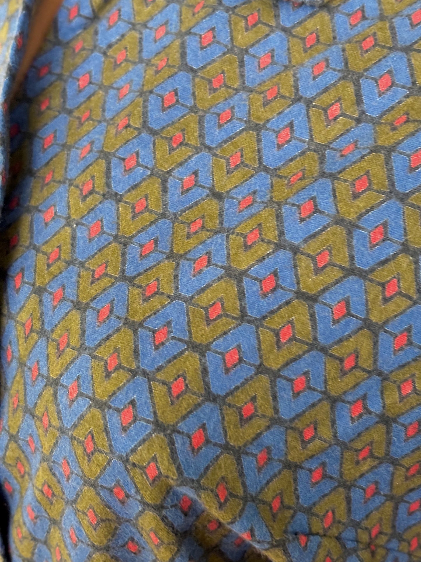 L | 1950s Flannel Blouse