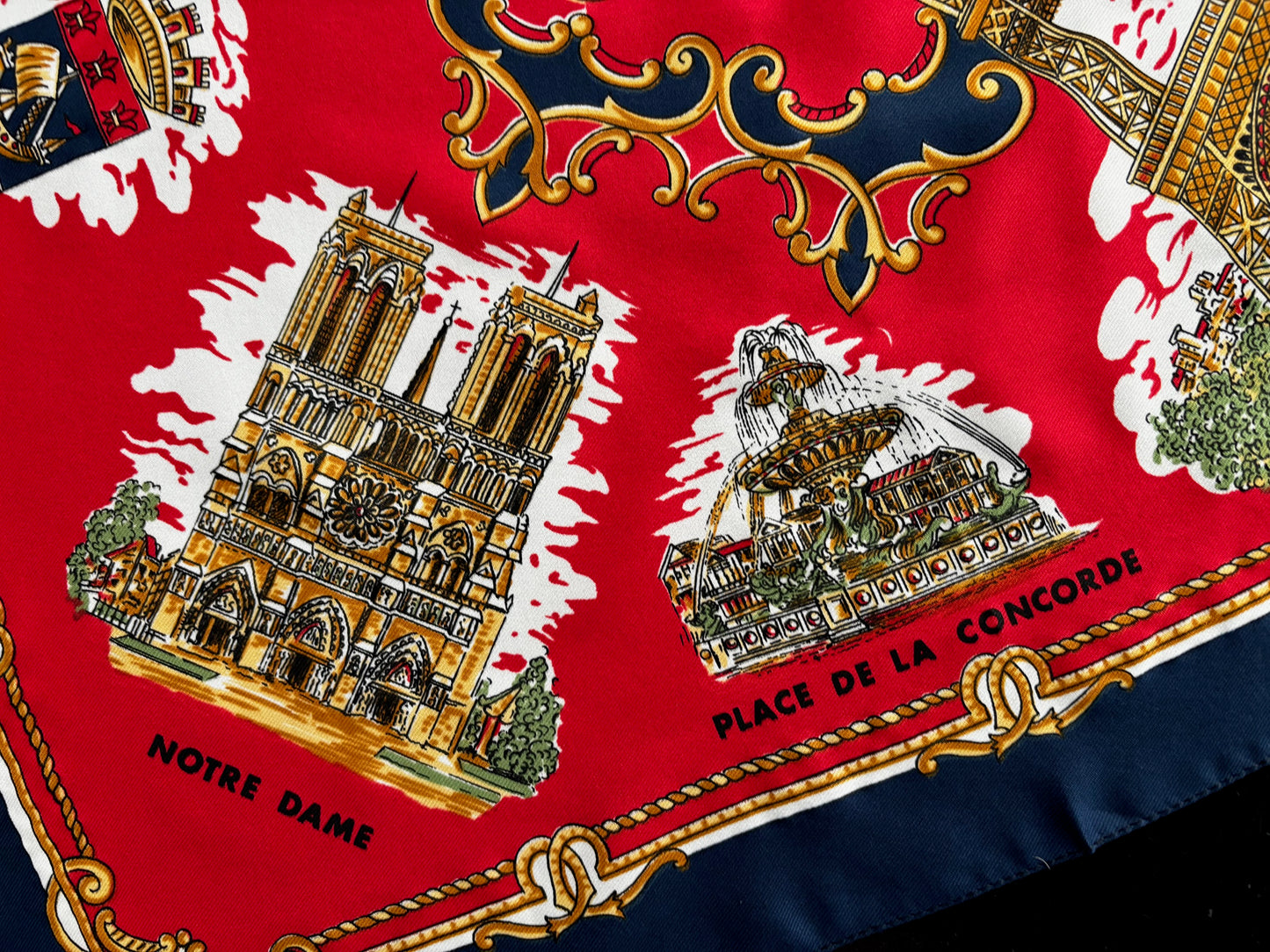 Vintage Lahmy Paris Souvenir Scarf