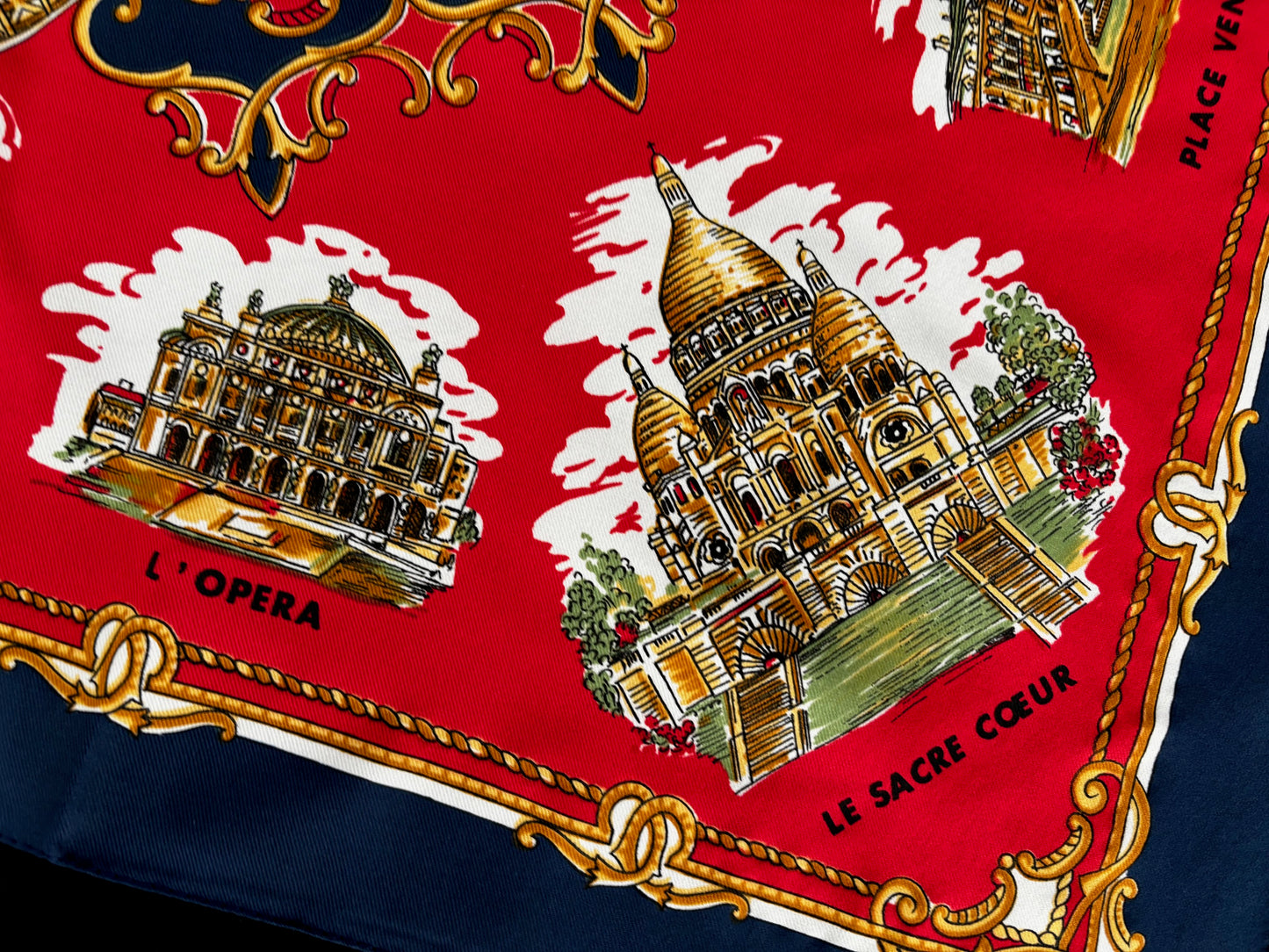 Vintage Lahmy Paris Souvenir Scarf