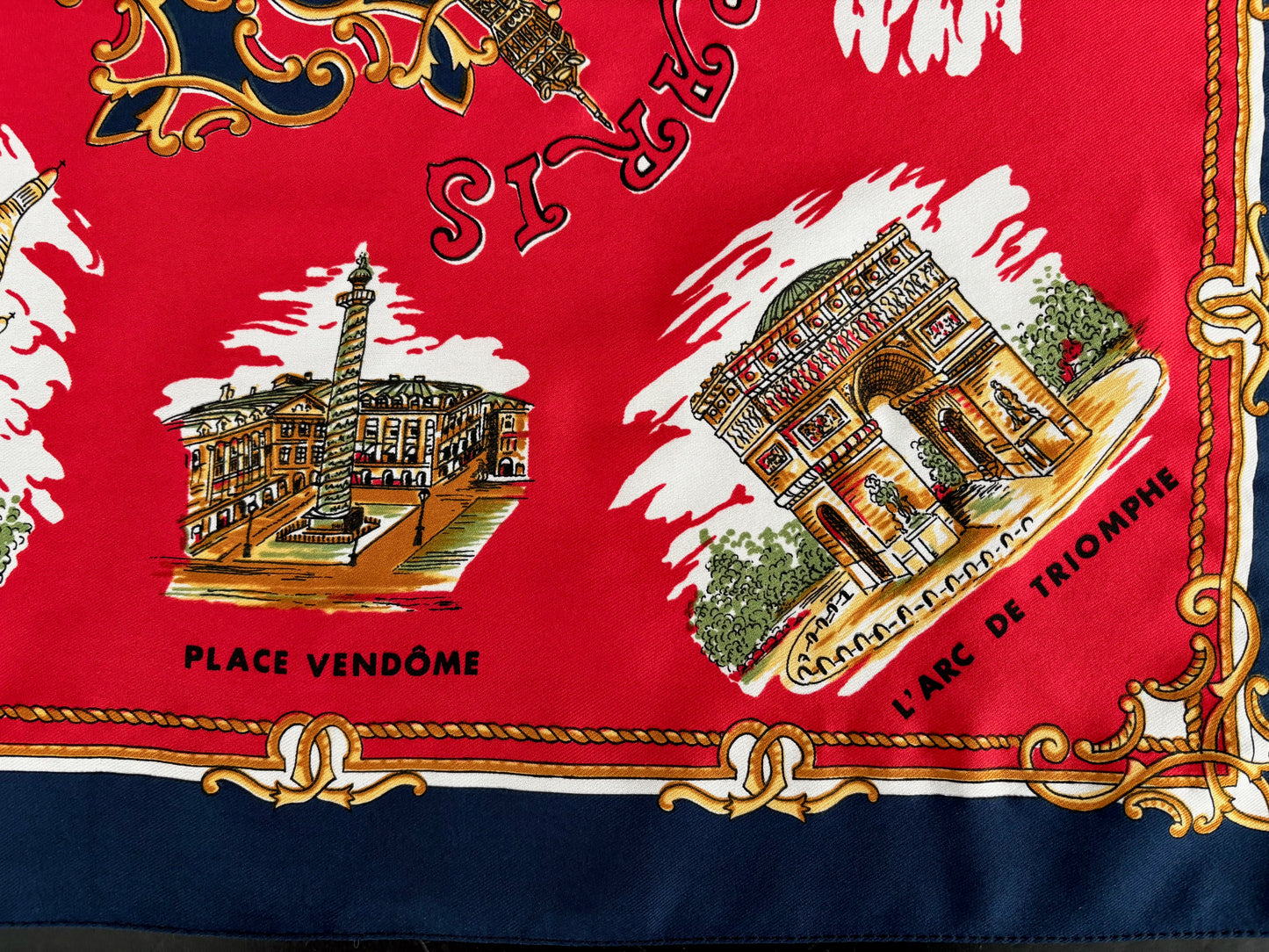 Vintage Lahmy Paris Souvenir Scarf