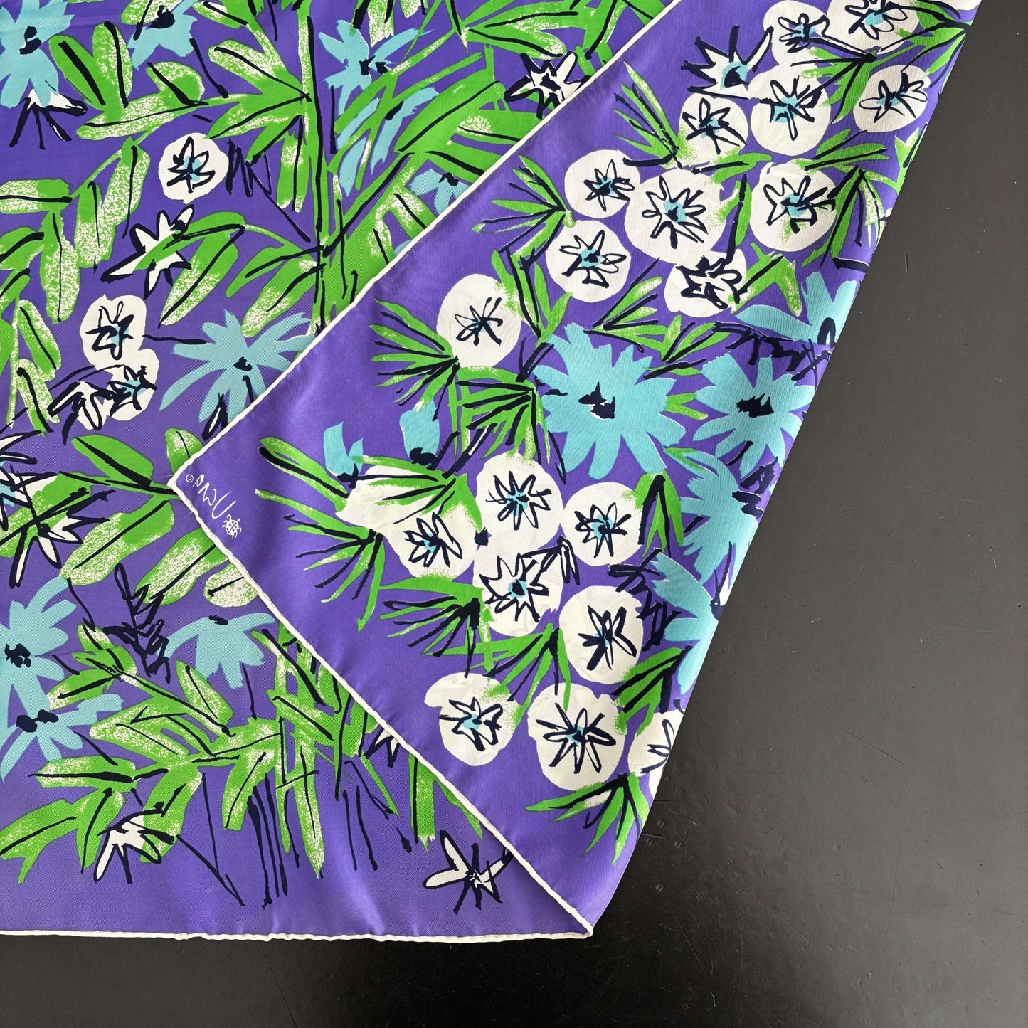 1960s Vera Neumann Floral Shawl Lily Scarlet