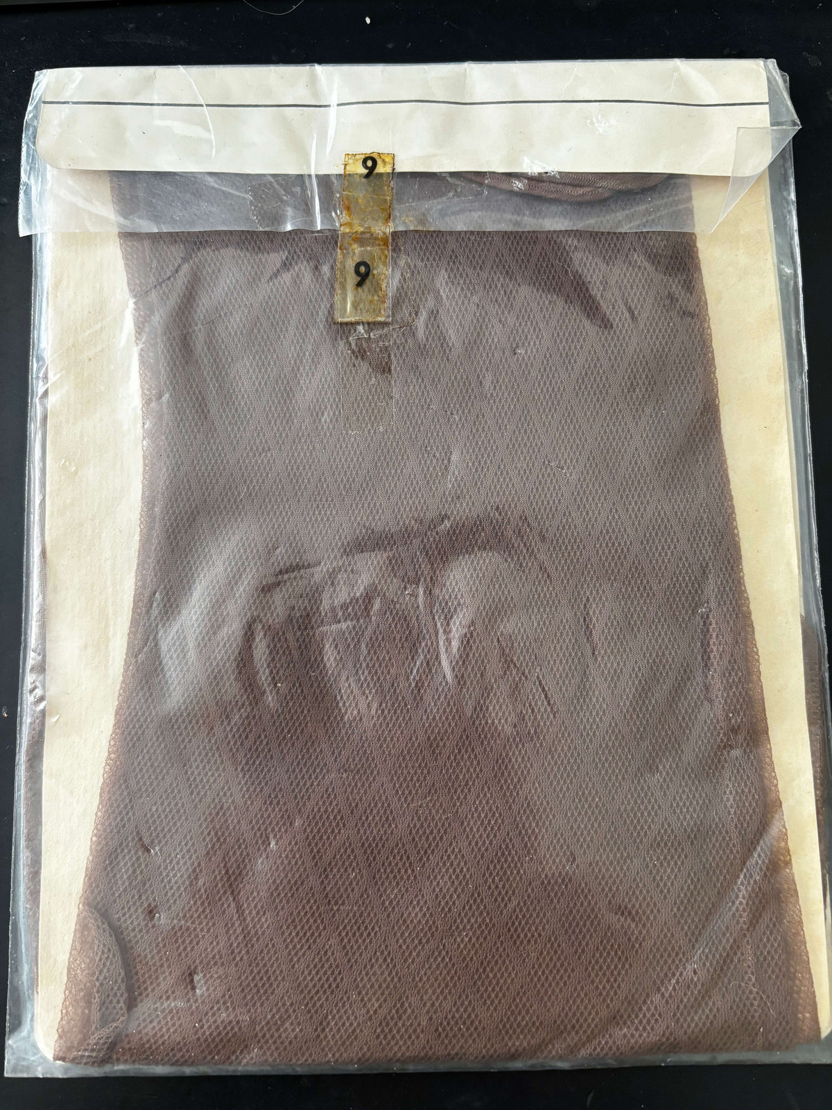 Vintage Limbo Rock Size 9 Brown Fishnet Stockings Lily Scarlet
