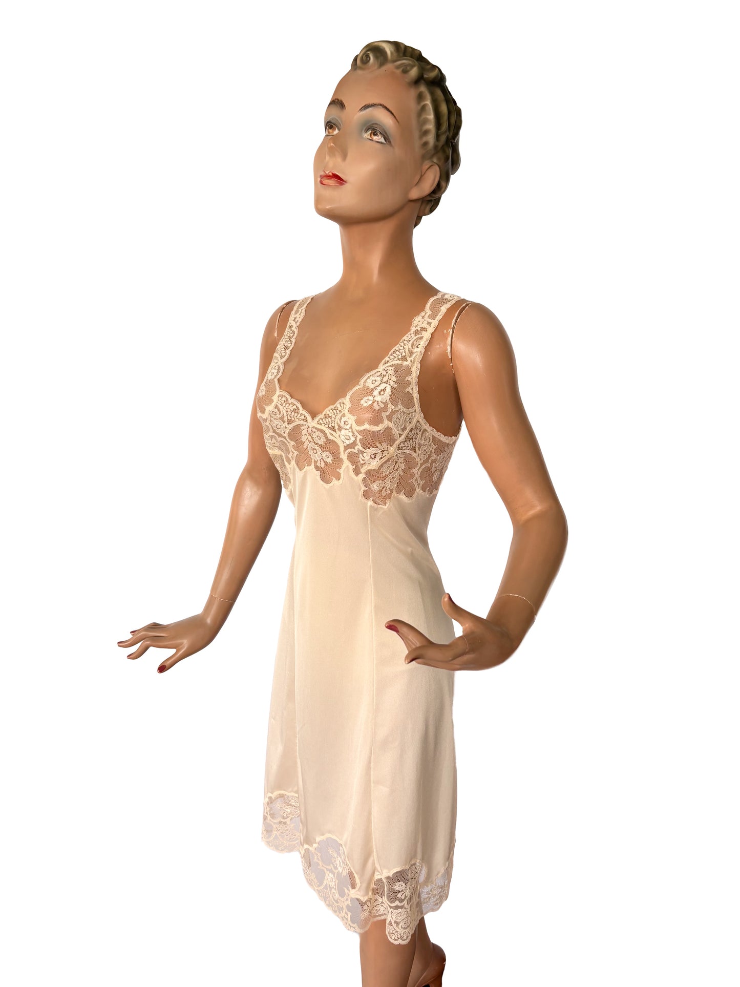 M/L | Vintage 1950s/60s Lace Cup Slip Dress