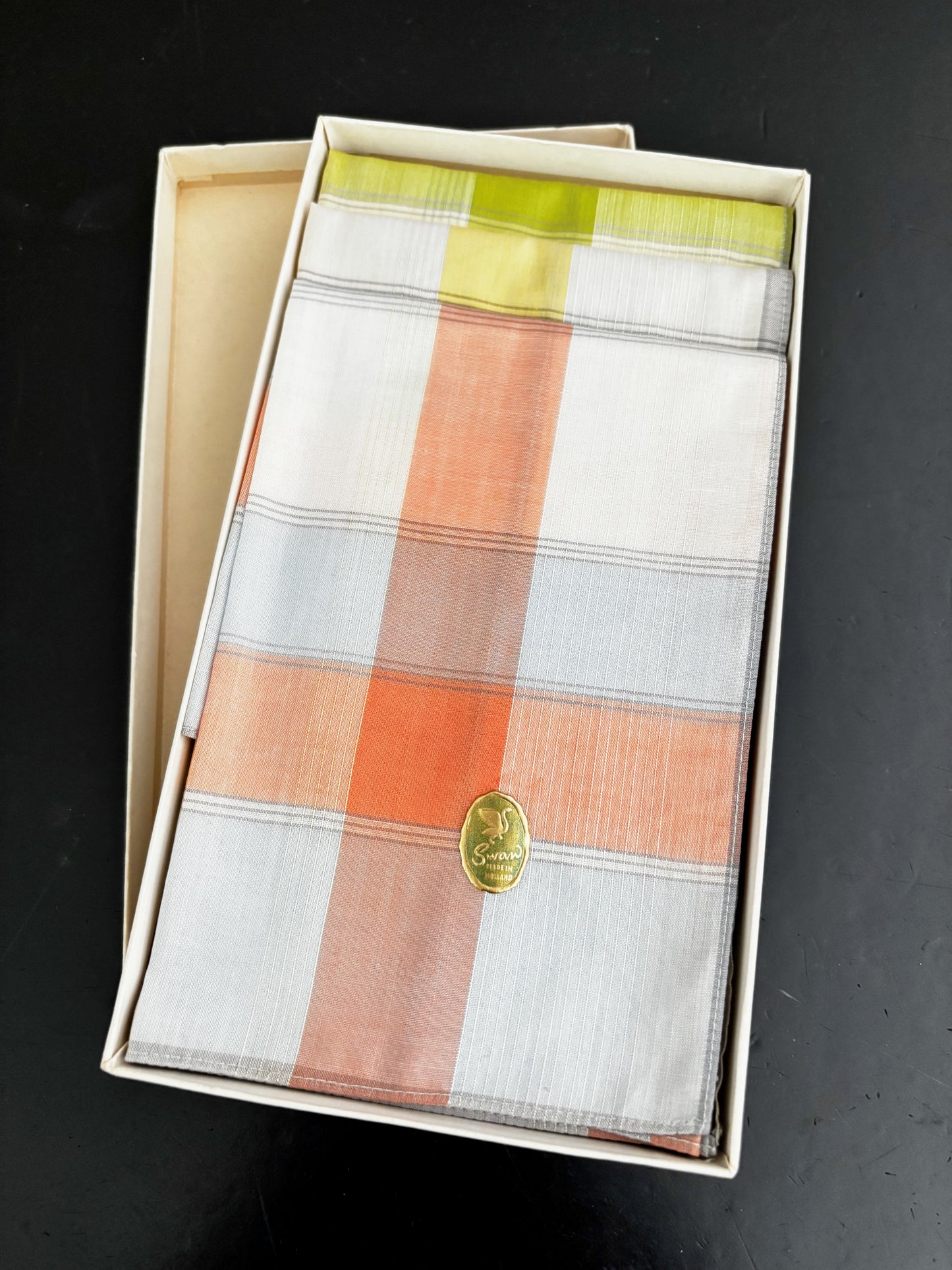 Deadstock Swan Handkerchiefs In Original Box Holland 1950s