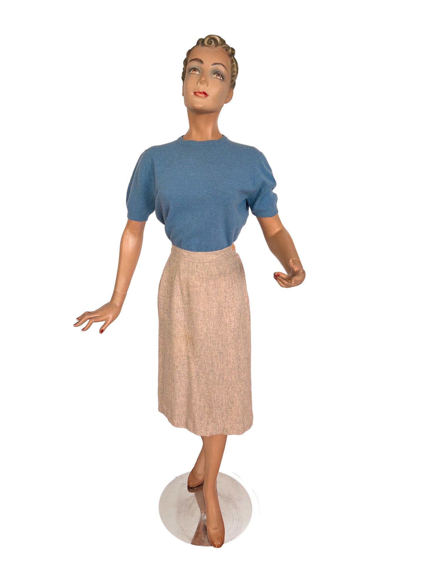 XS | 1940s.50s Tweed Skirt